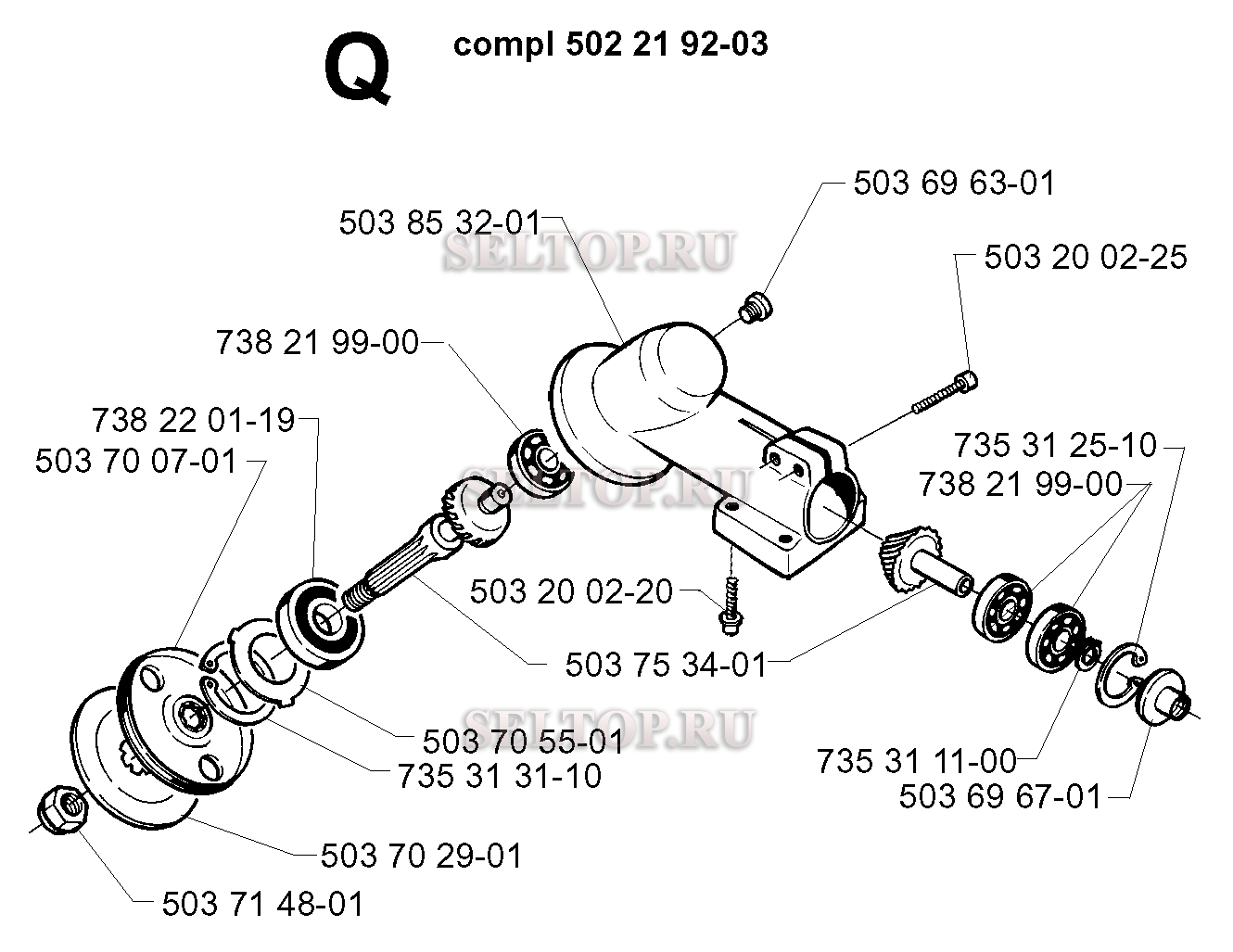 Редуктор для триммера Husqvarna 240 RBD (c 1997-02)