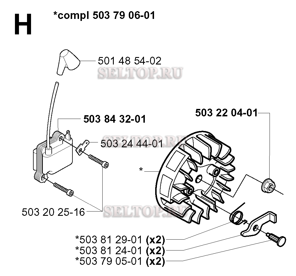 Зажигание для триммера Husqvarna 240 RBD (c 2000-10)