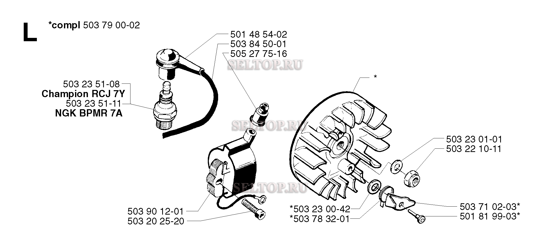 Зажигание для триммера Husqvarna 240 REPA (c 2002-08)