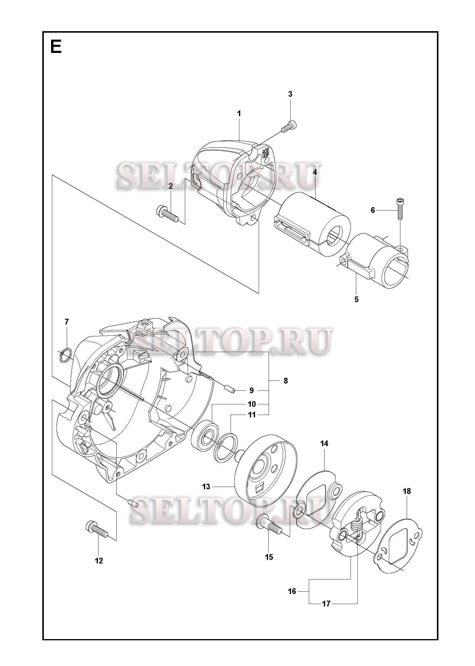 Сцепление для триммера Husqvarna 241 R (c 2009-09)