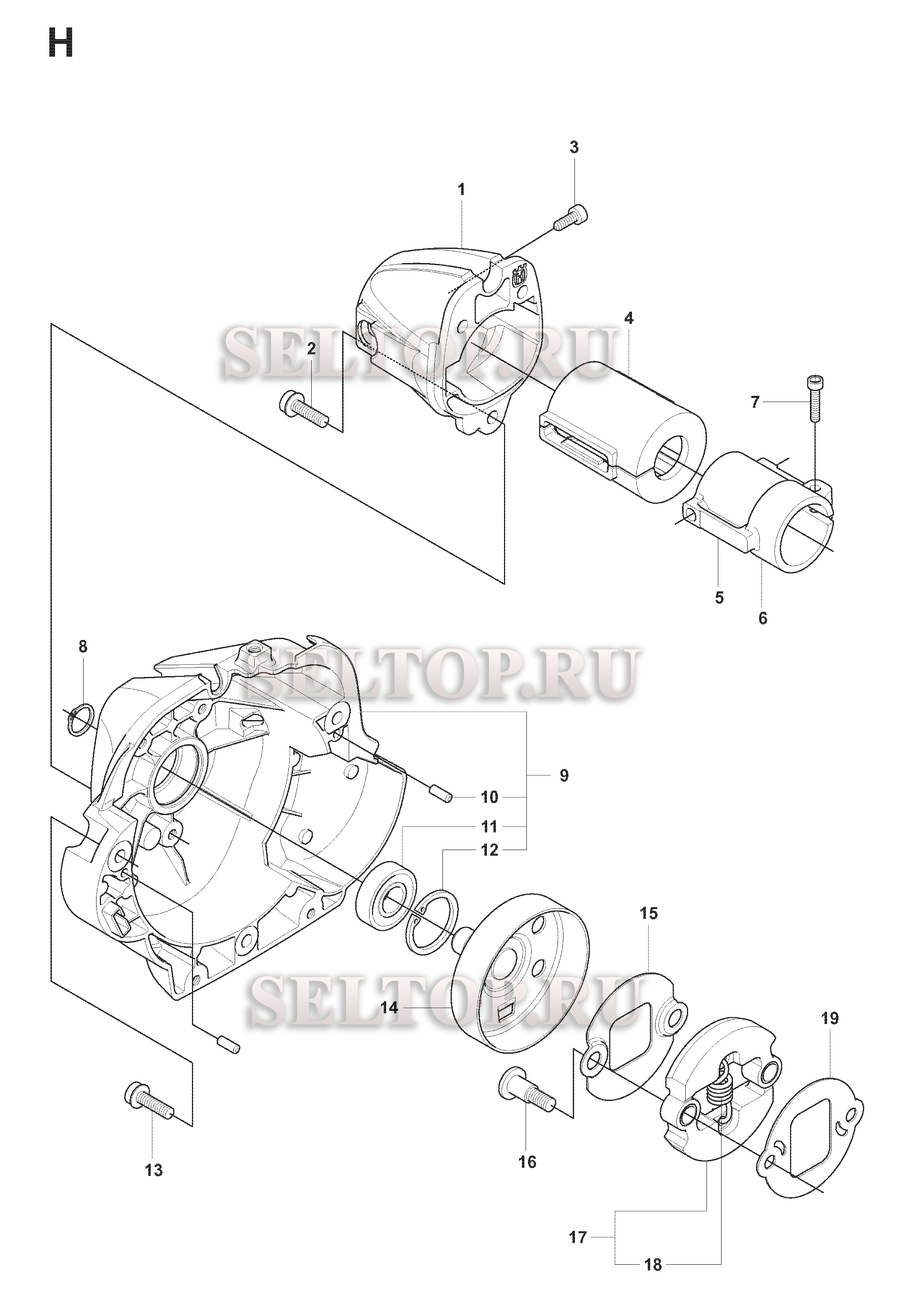 Сцепление для триммера Husqvarna 241 RJ (c 2014-12)