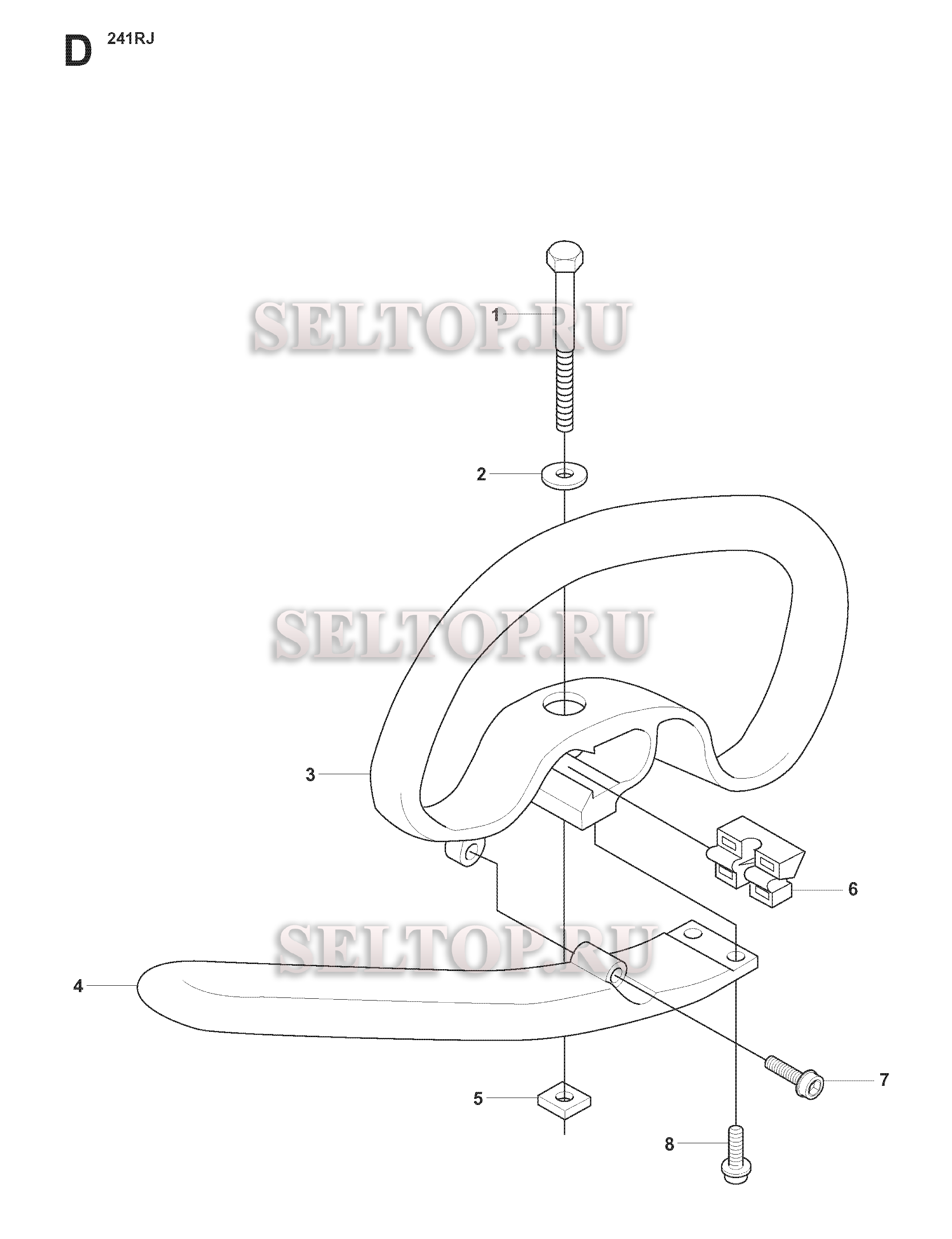 Ручка для триммера Husqvarna 241 RJ (c 2014-12)