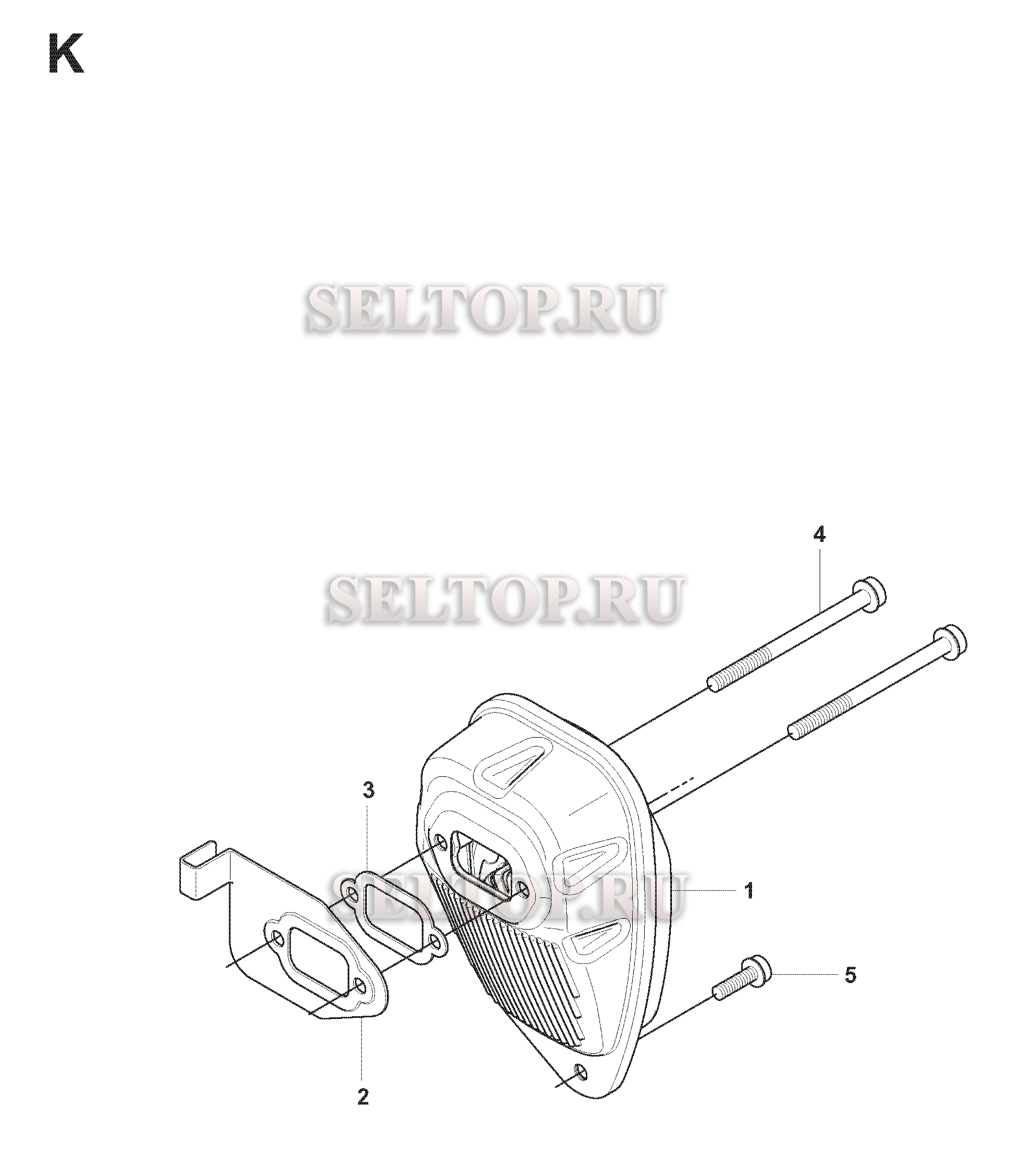 Глушитель для триммера Husqvarna 241 RJ (c 2014-12)