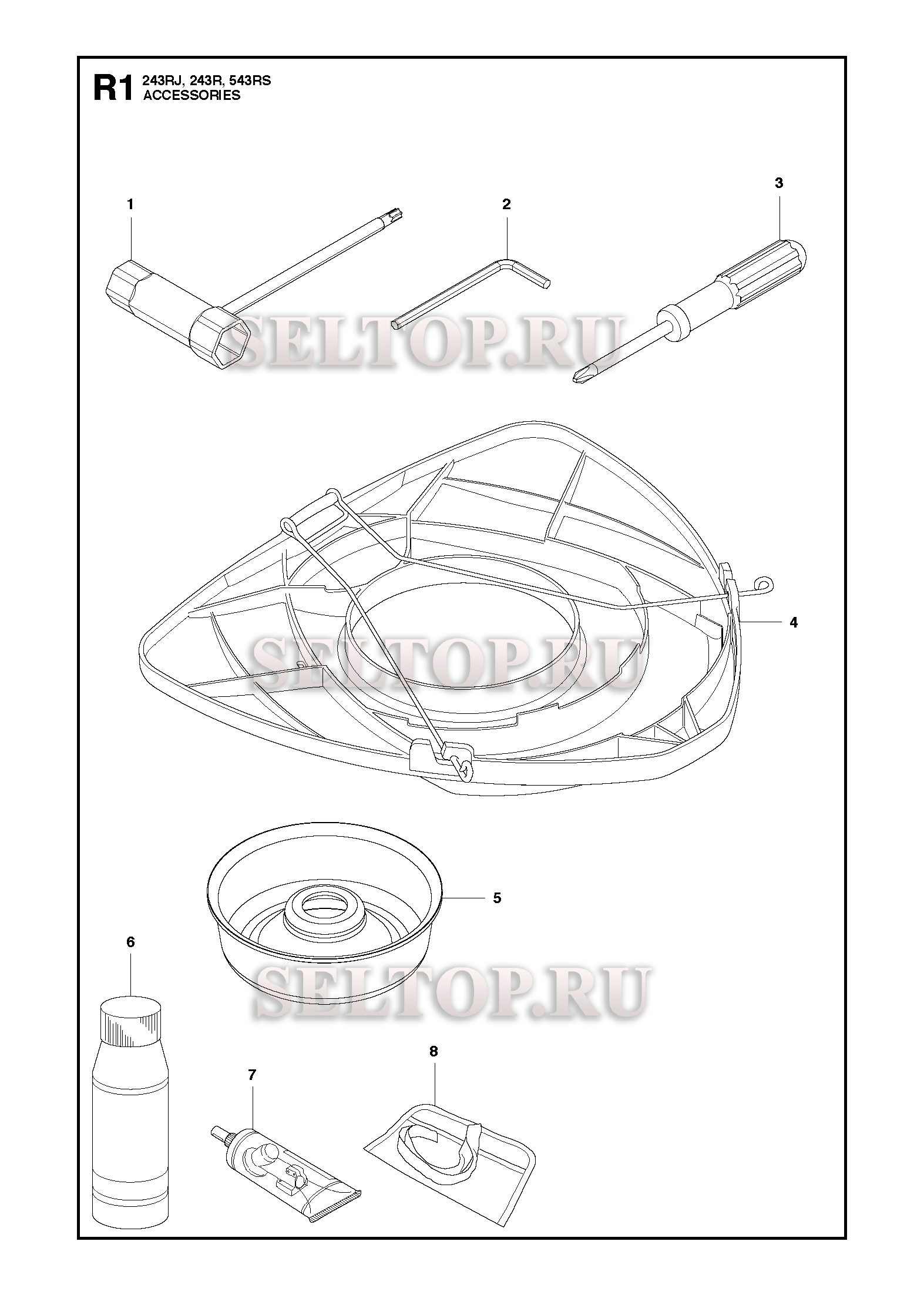 Аксессуары для триммера Husqvarna 243 R (c 2011-08)