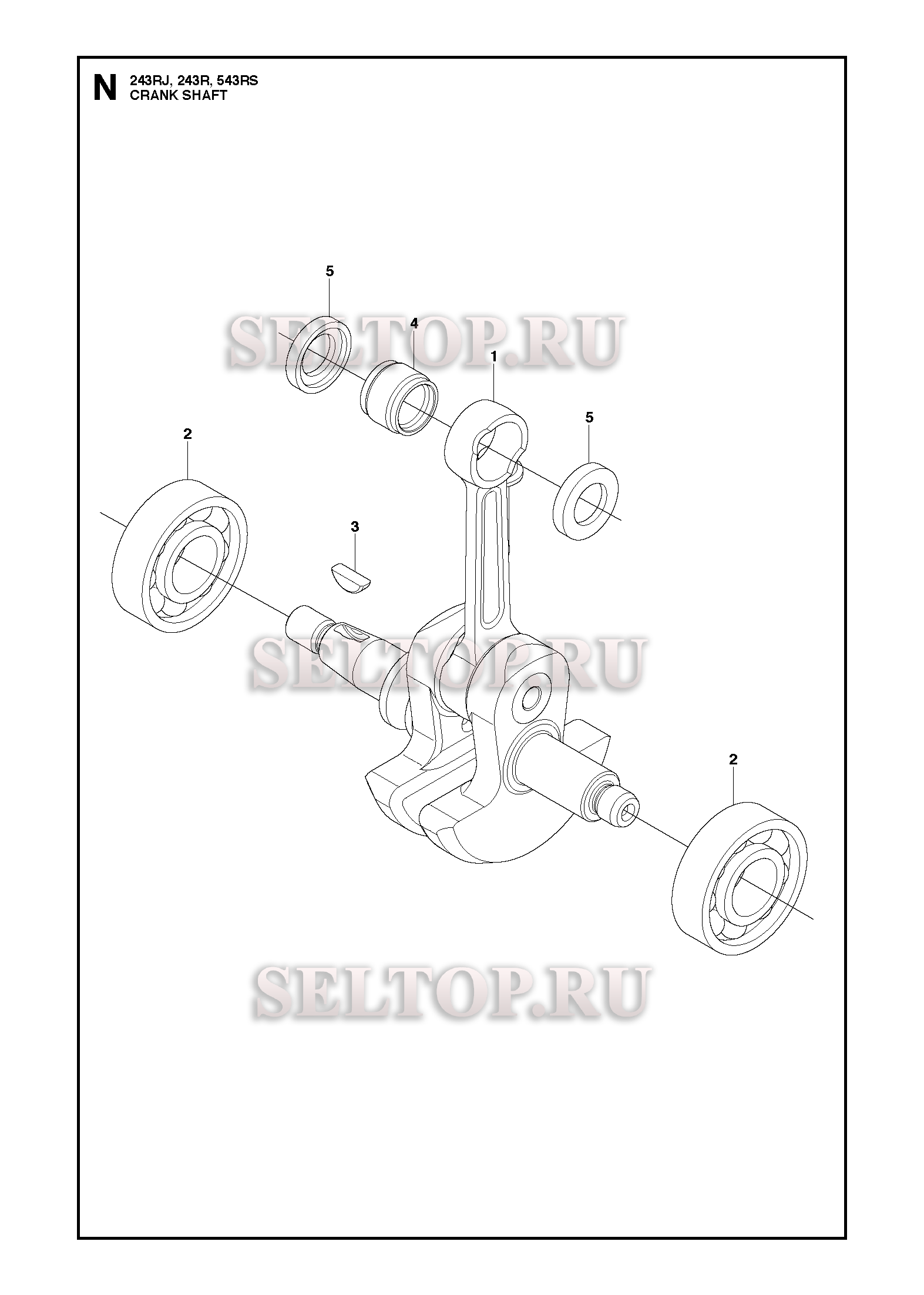 Коленвал для триммера Husqvarna 243 R (c 2011-08)