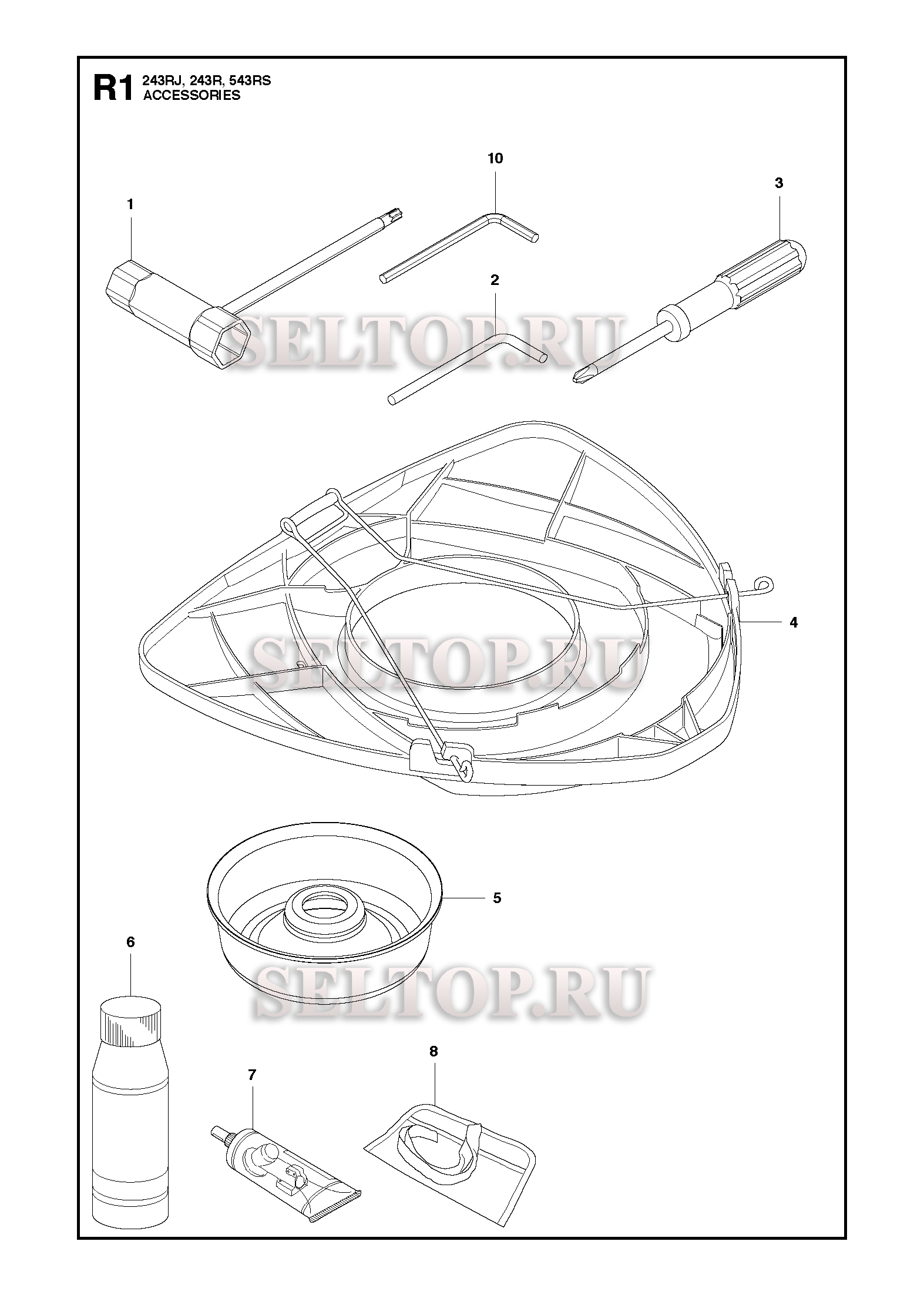 Аксессуары для триммера Husqvarna 243 R (c 2012-03)