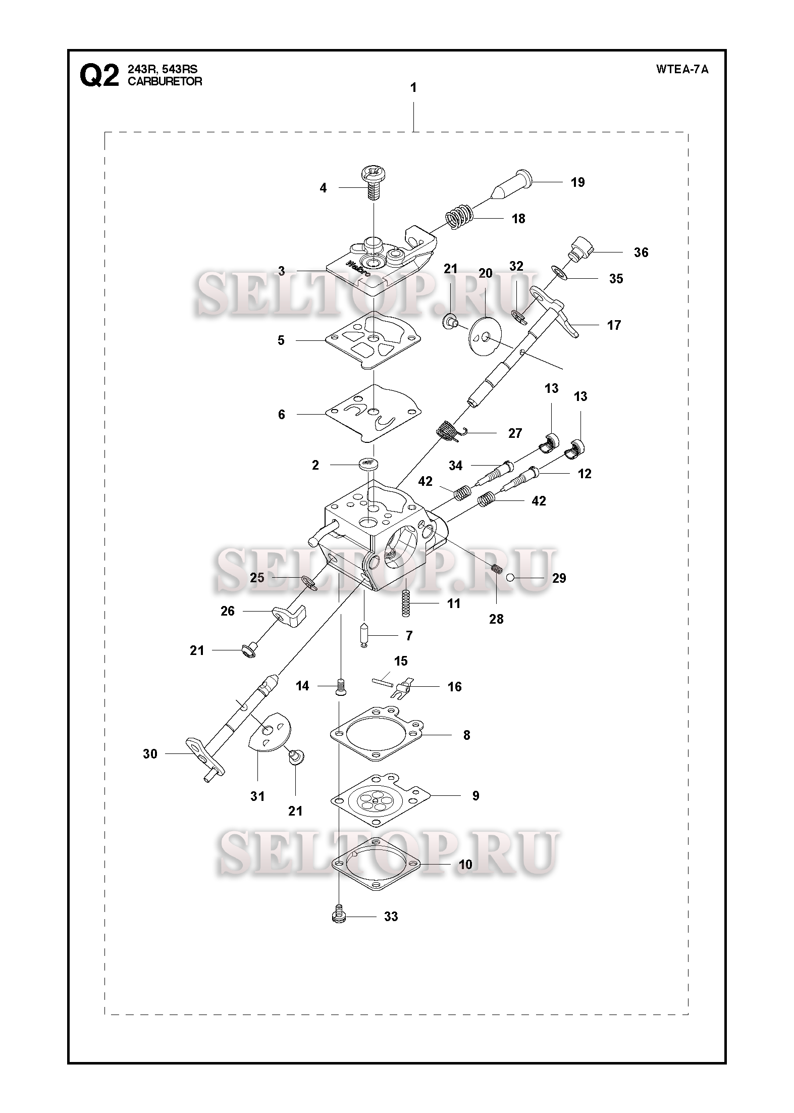 Карбюратор для триммера Husqvarna 243 R (c 2012-03)