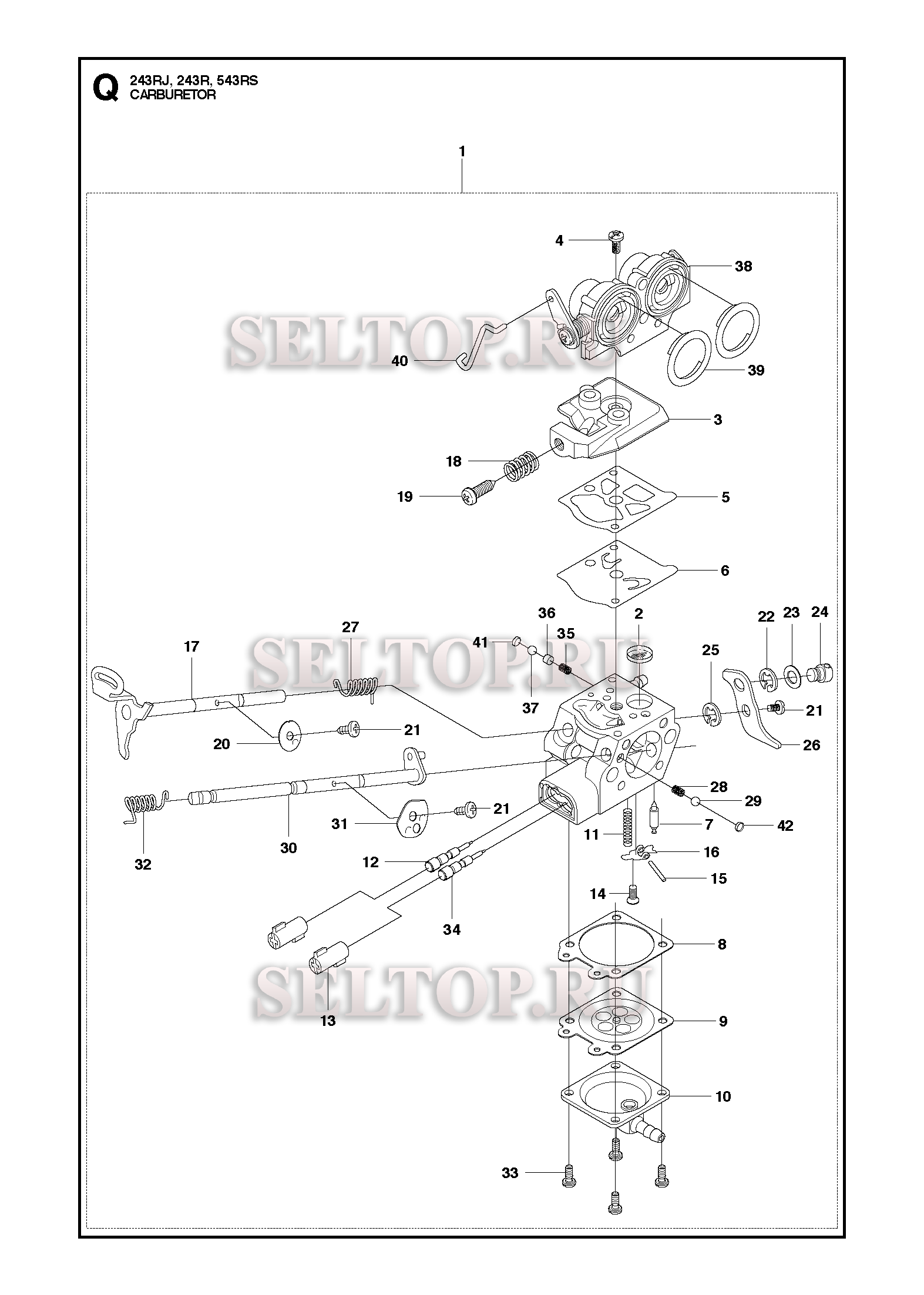 Карбюратор для триммера Husqvarna 243 RJ (c 2011-08)