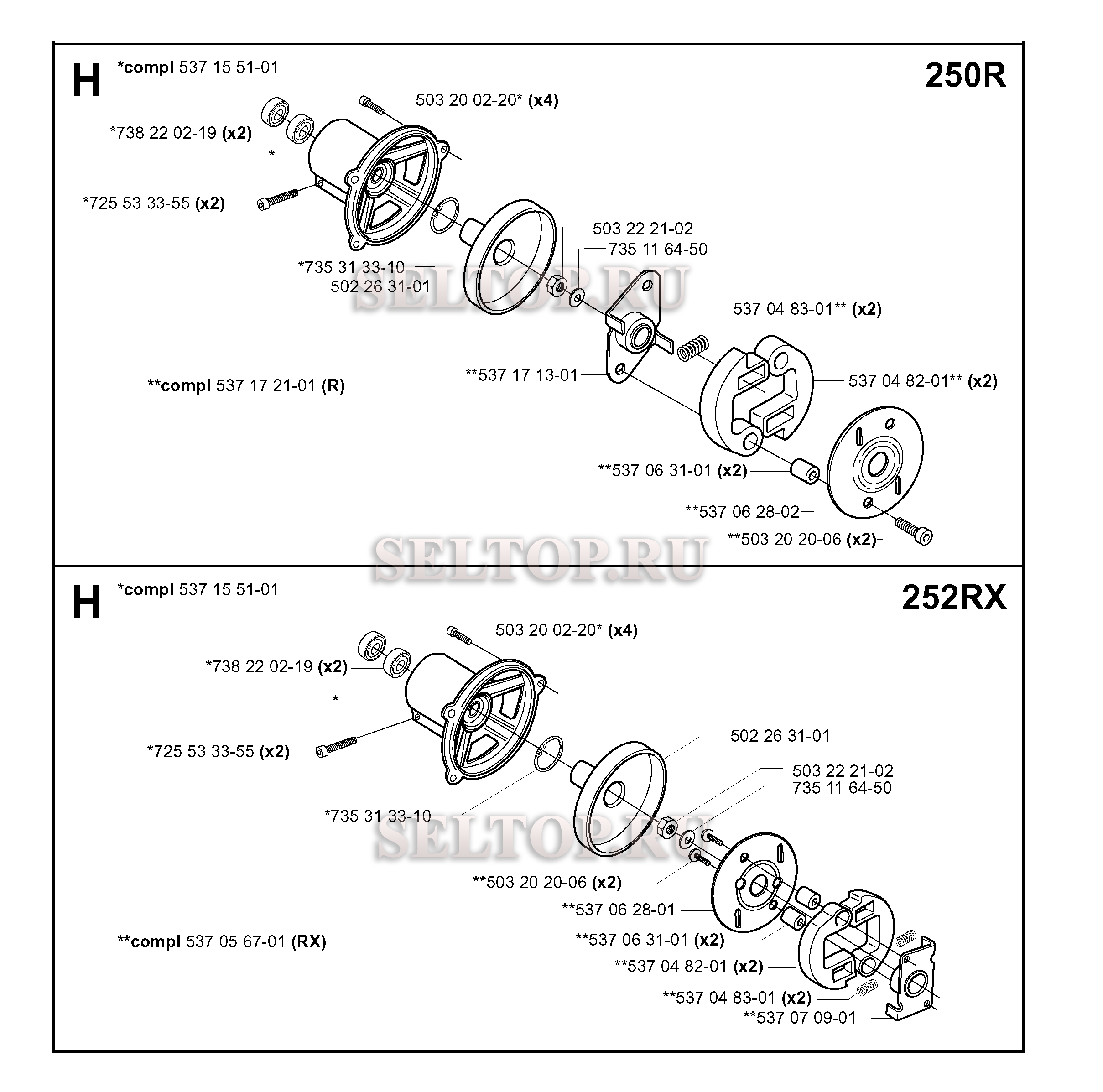 Сцепление для триммера Husqvarna 250 R (c 2014-12)