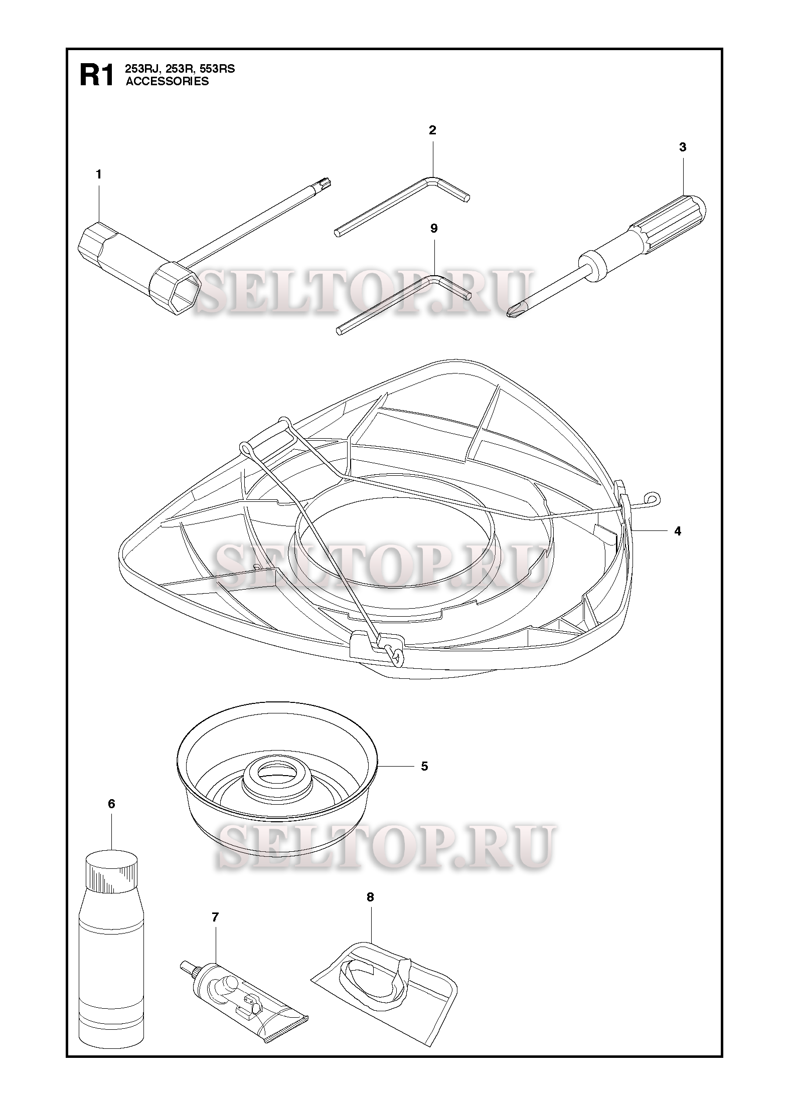 Аксессуары для триммера Husqvarna 253 R (c 2011-08)