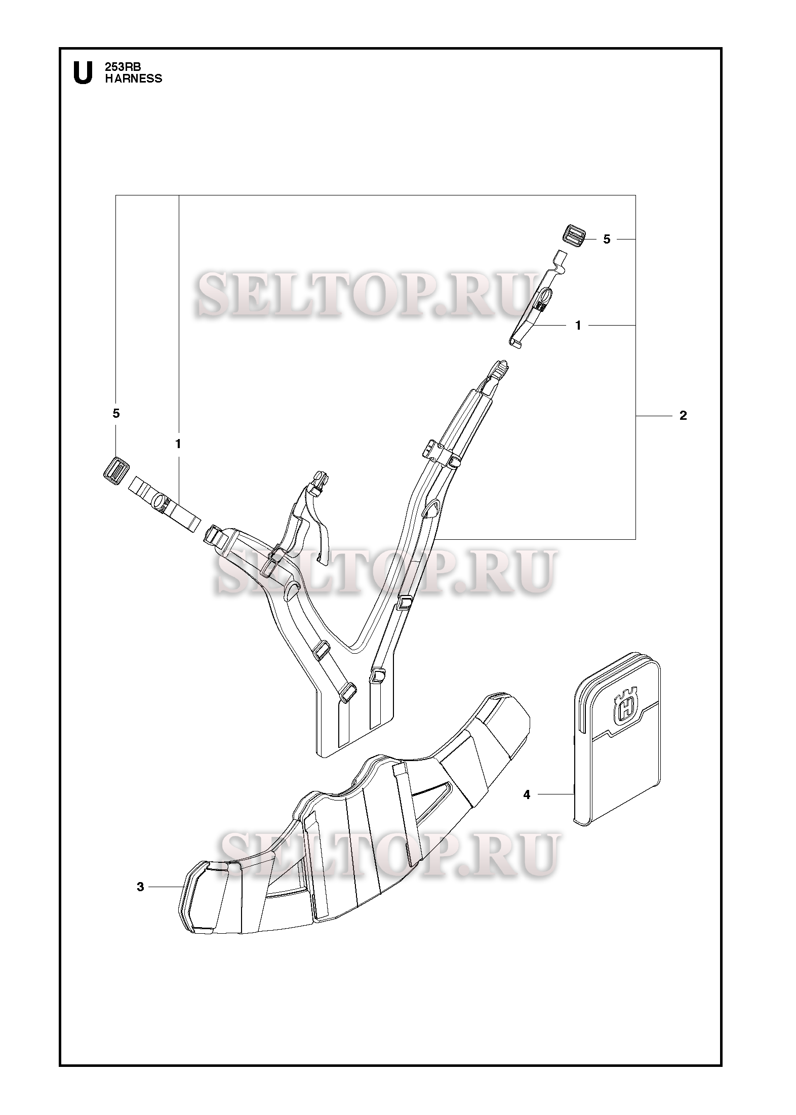Подвесная система (вариант 2) для триммера Husqvarna 253 RB (c 2018-06)