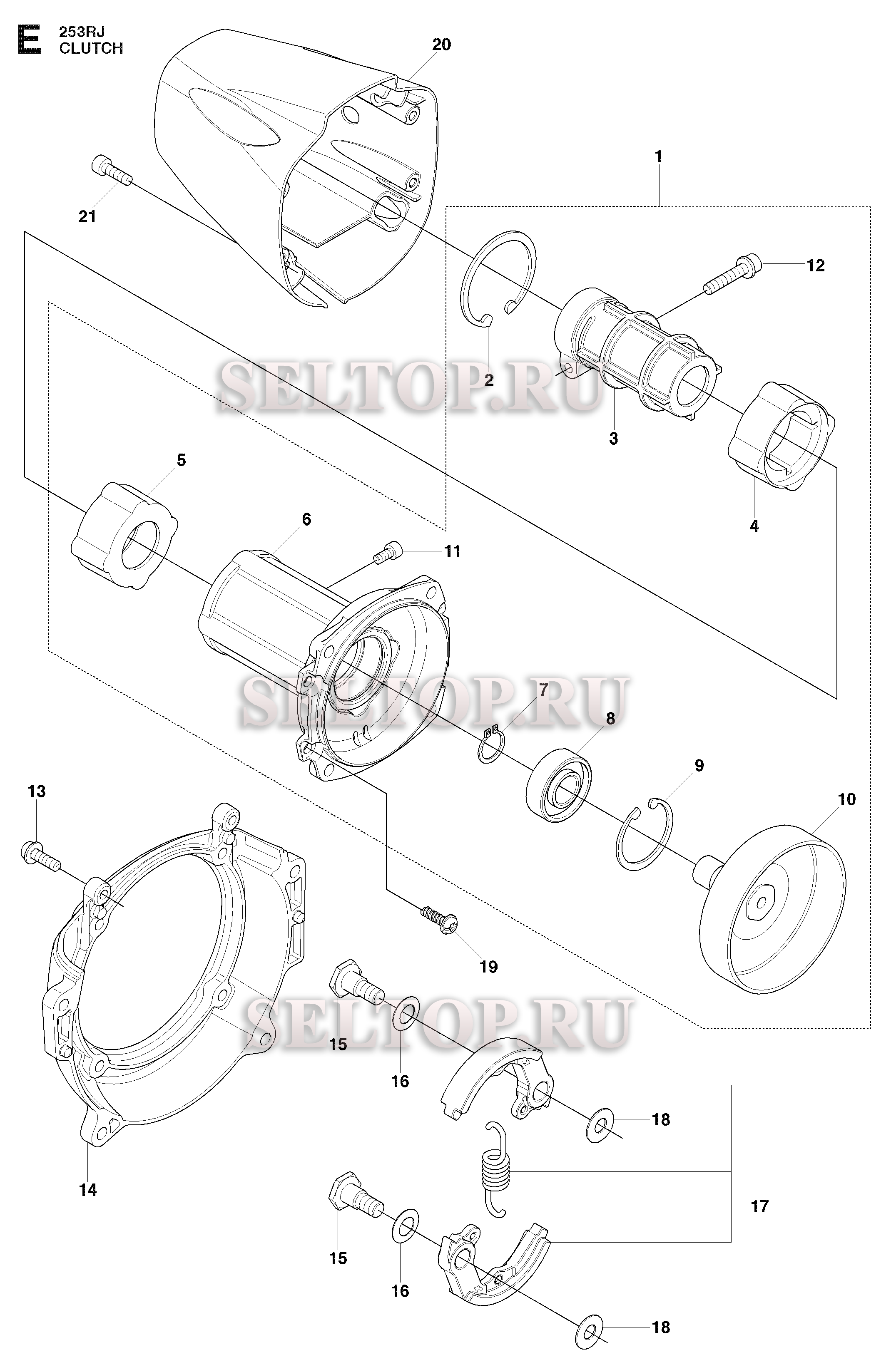 Сцепление для триммера Husqvarna 253 RJ (c 2009-04)