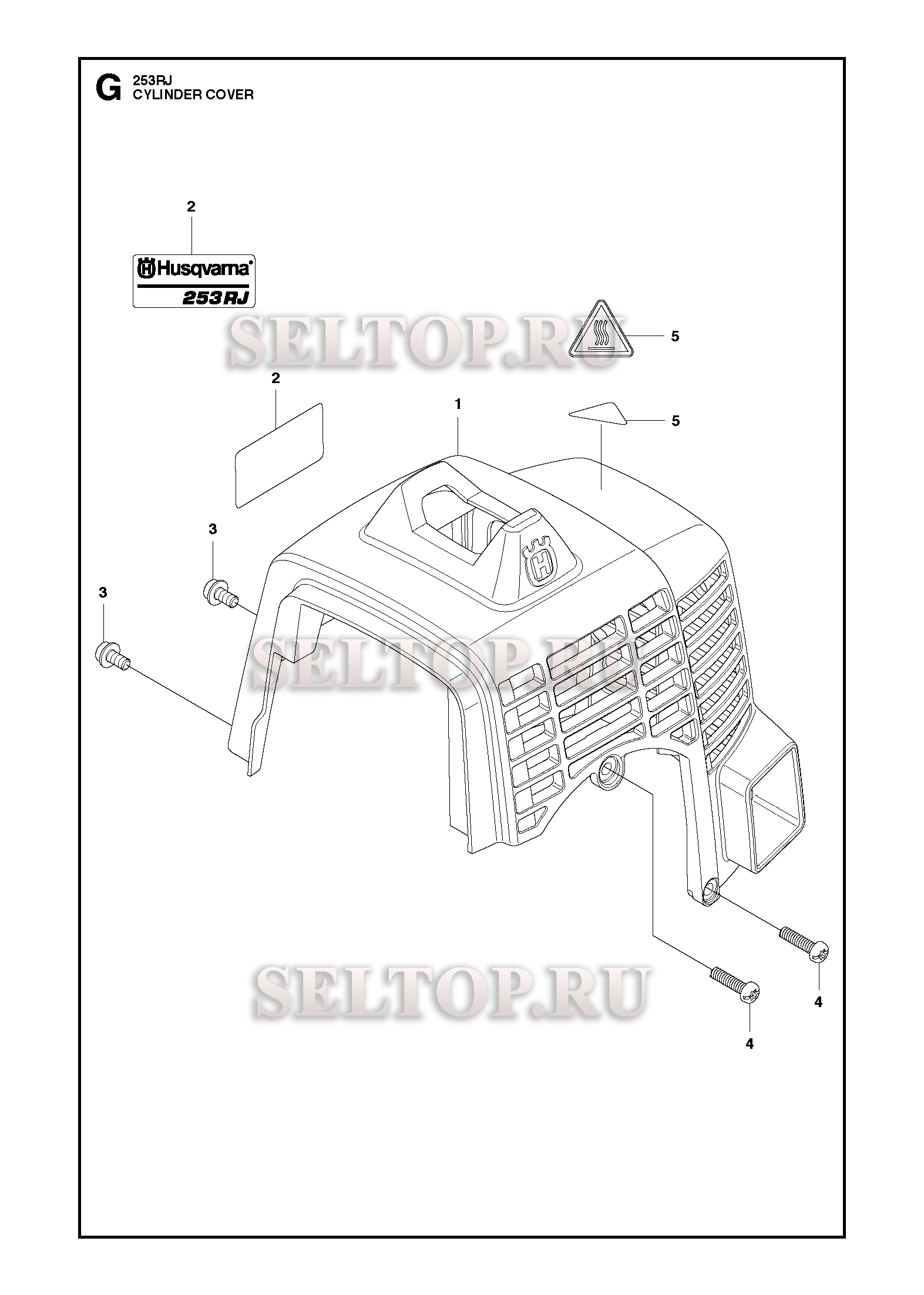 Крышка цилиндра для триммера Husqvarna 253 RJ (c 2018-06)