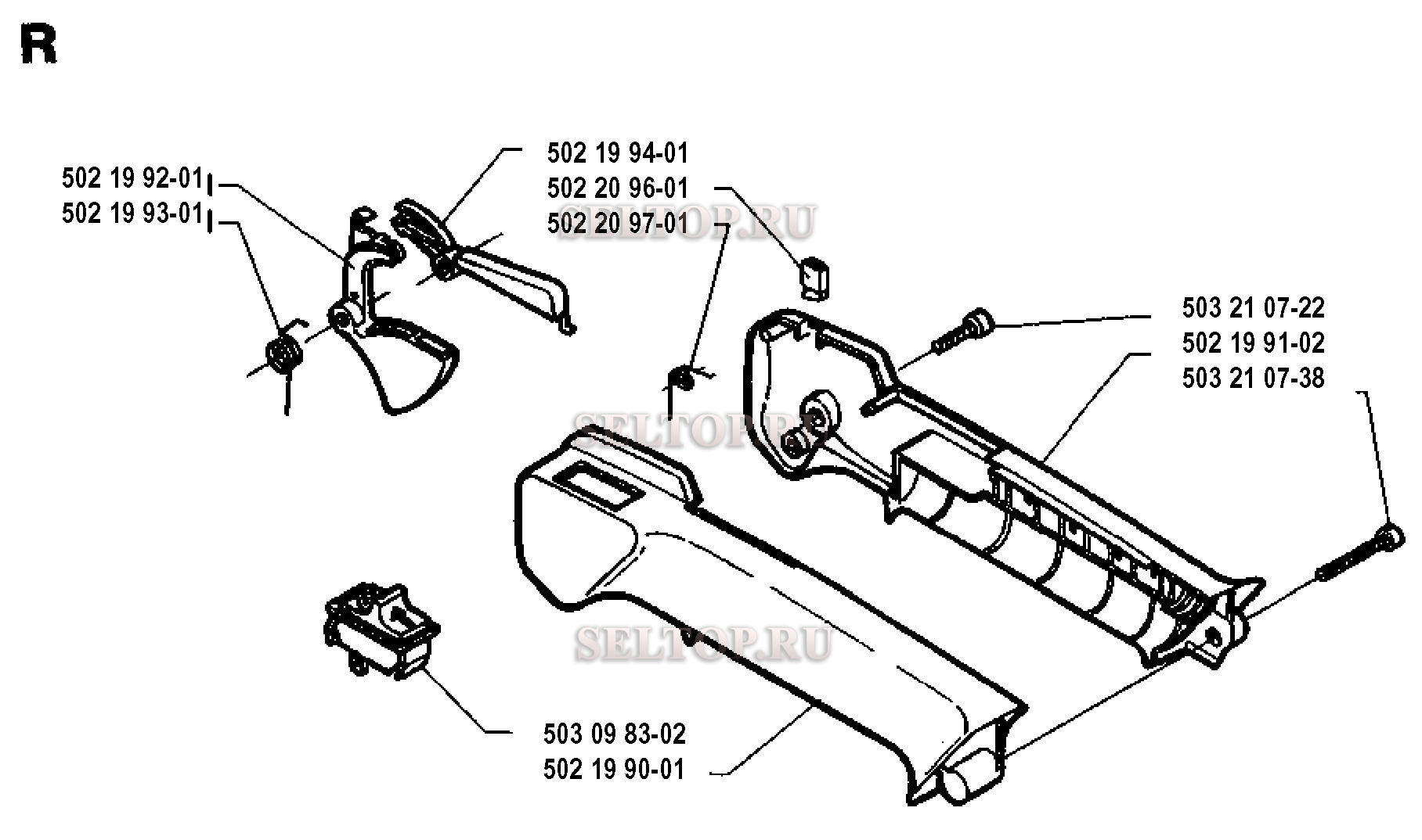Управление дросселем для триммера Husqvarna 26 R (c 1993-05)