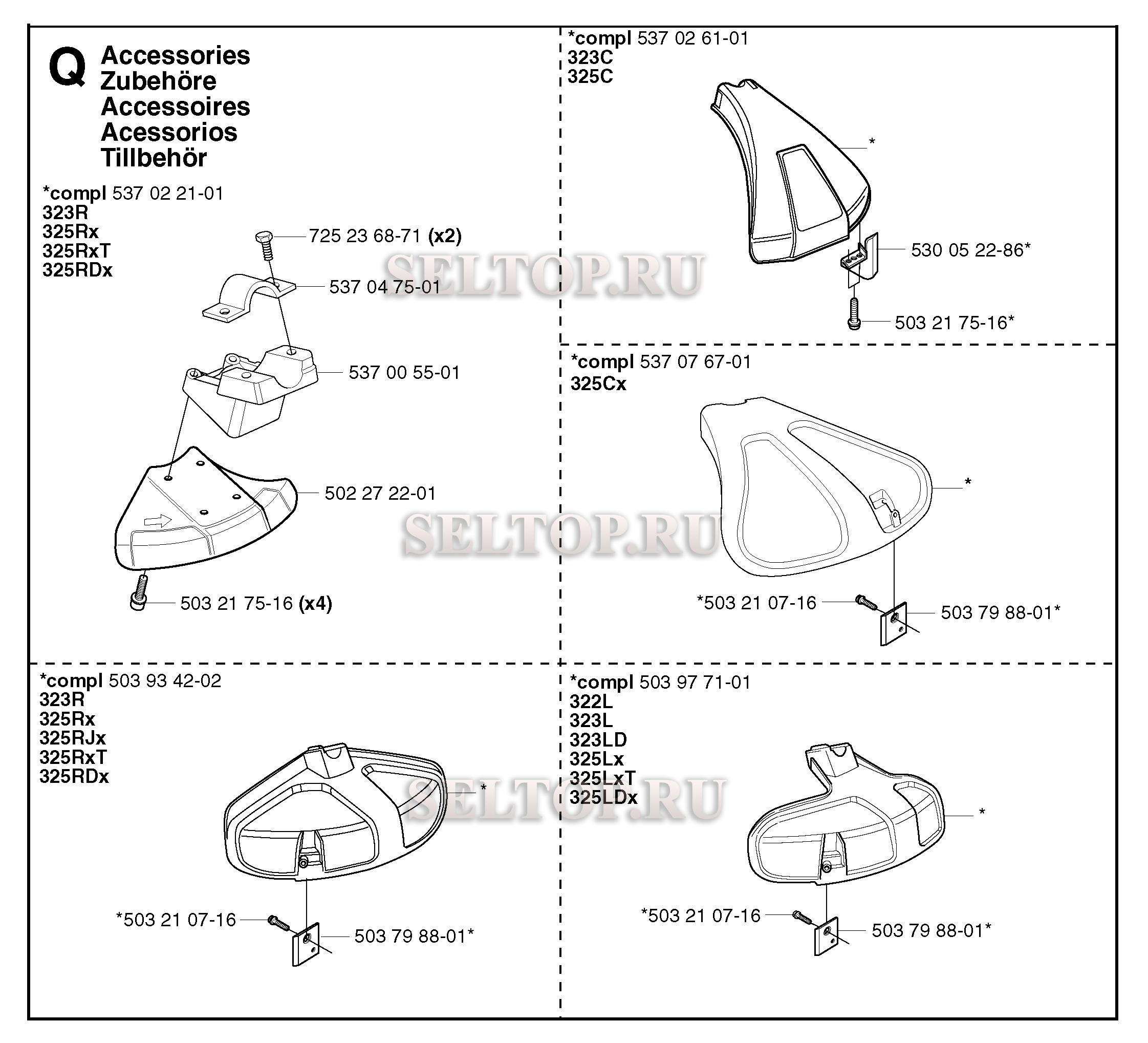 Аксессуары для триммера Husqvarna 323 RJ (c 2002-01)