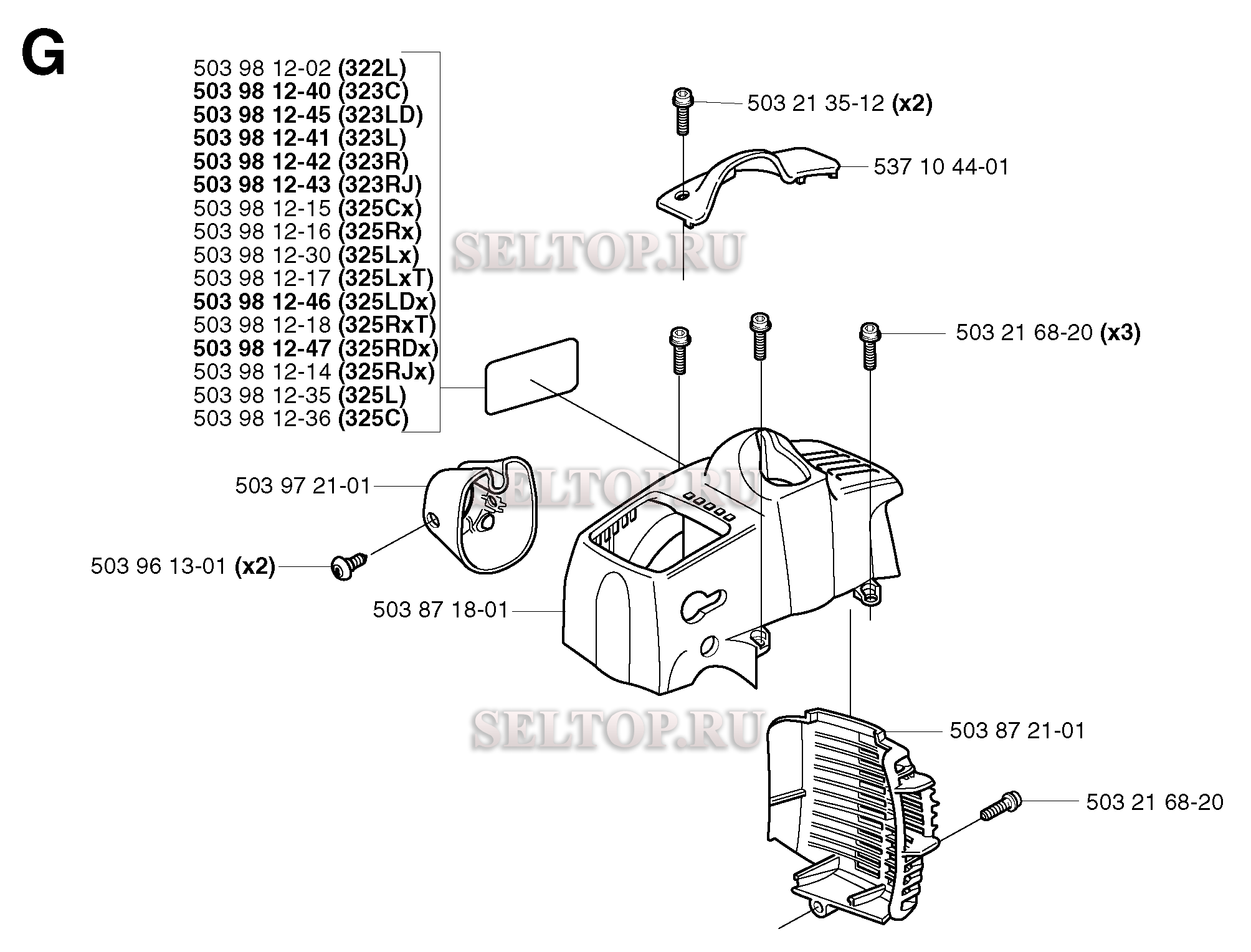 Кожух для триммера Husqvarna 325 RJX (c 2002-01)