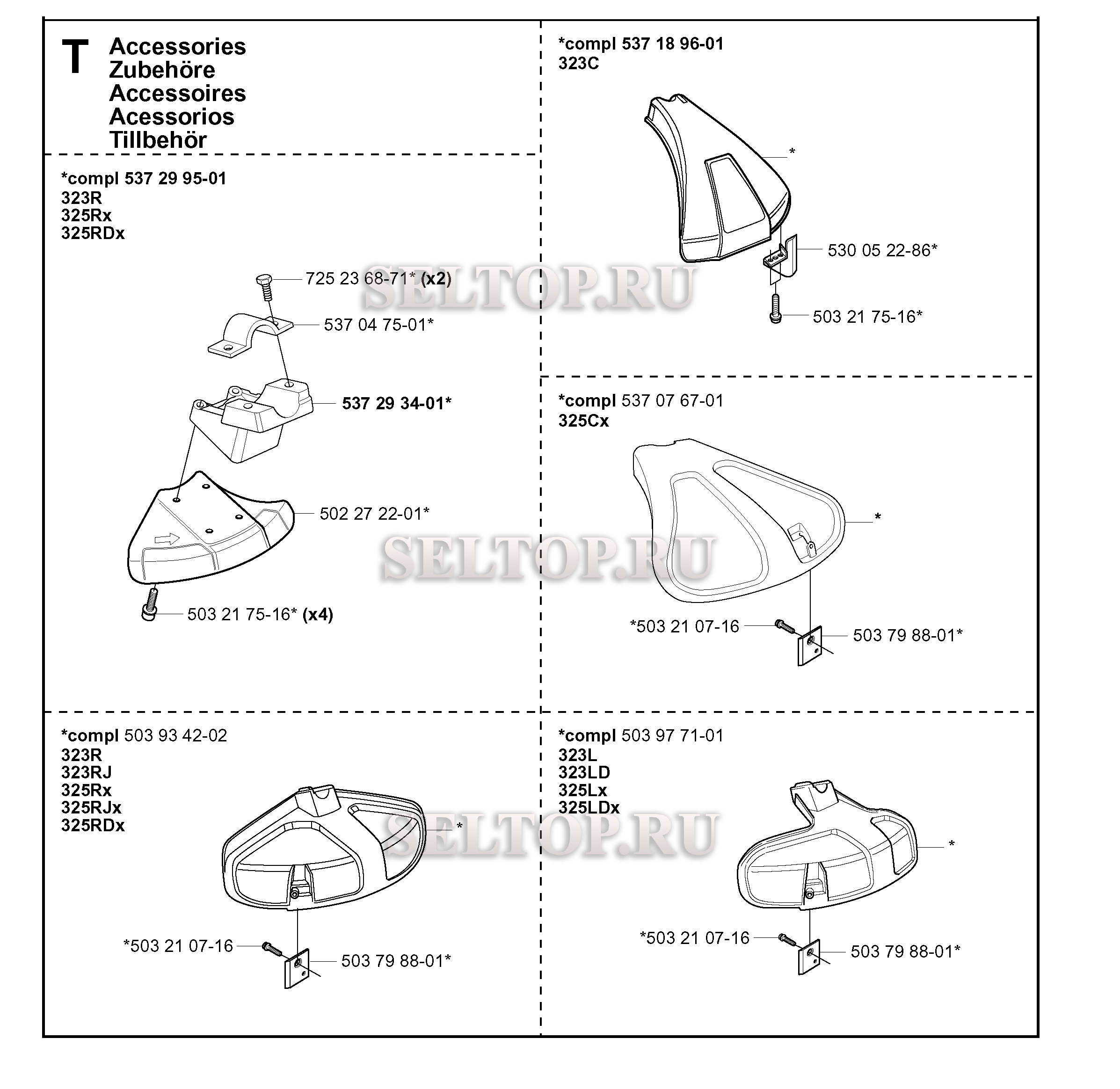 Аксессуары (вариант 2) для триммера Husqvarna 325 RJX (c 2005-05)