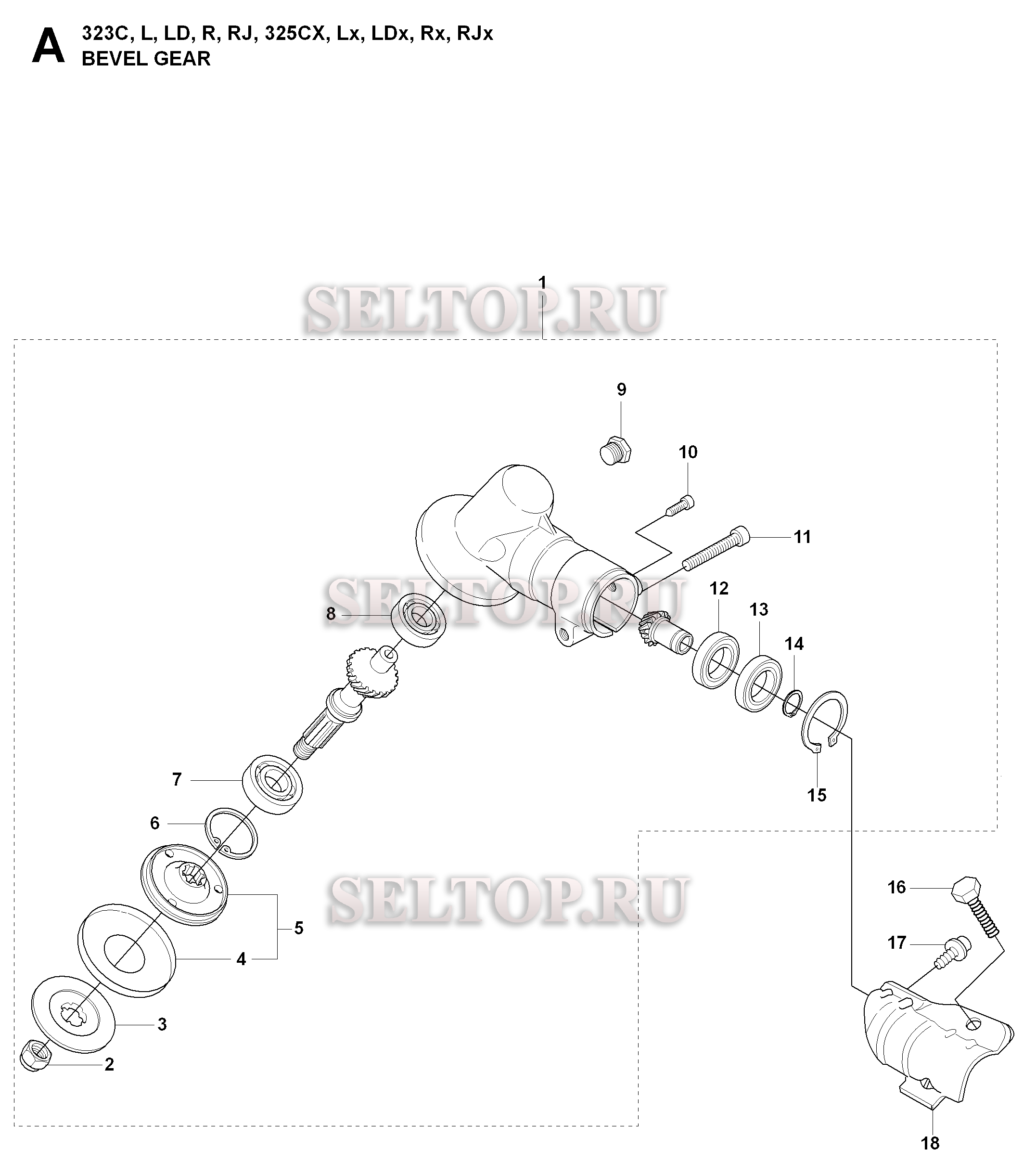 Редуктор для триммера Husqvarna 325 RJX (c 2008-03)