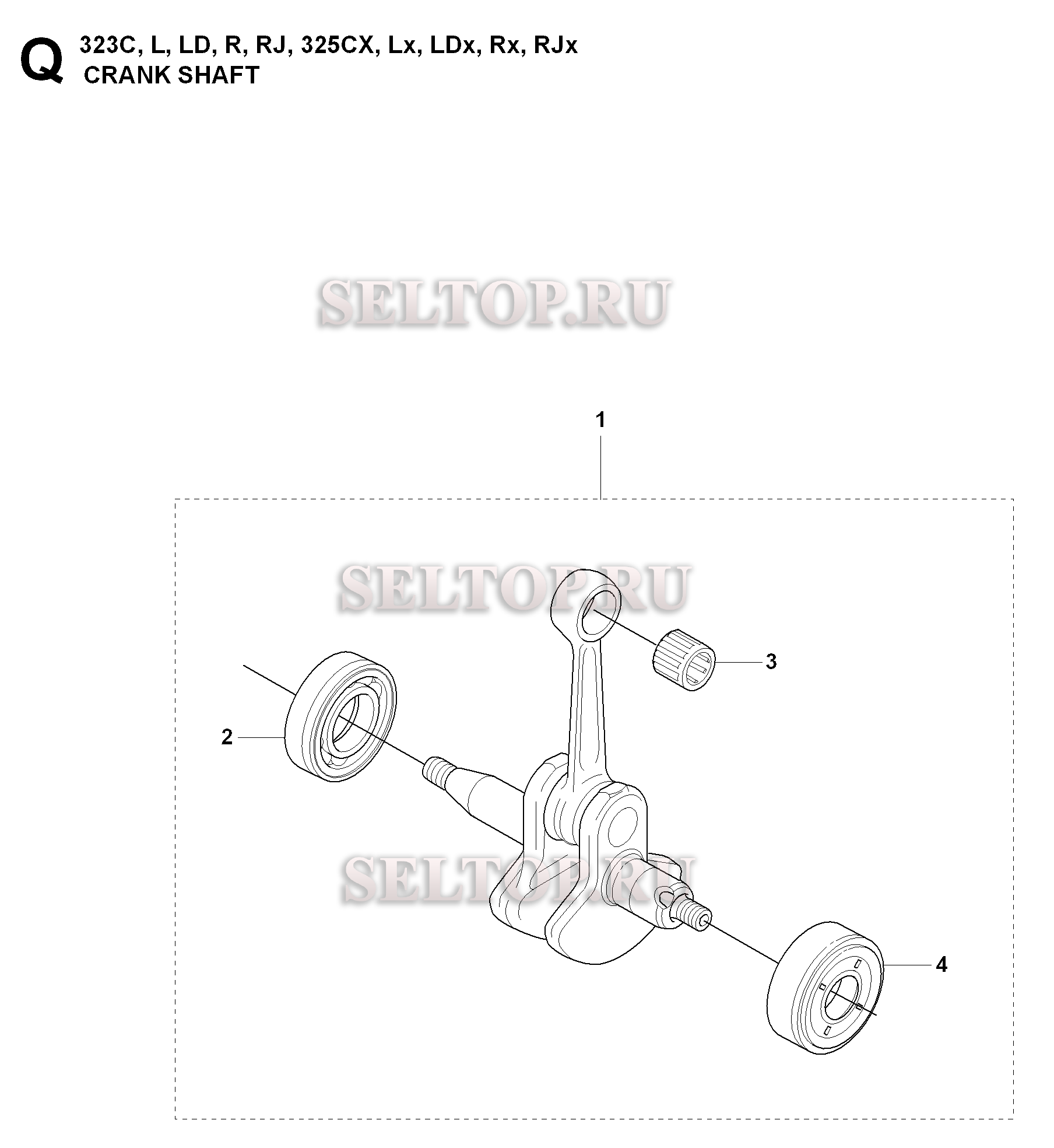 Коленвал для триммера Husqvarna 325 RJX (c 2008-03)