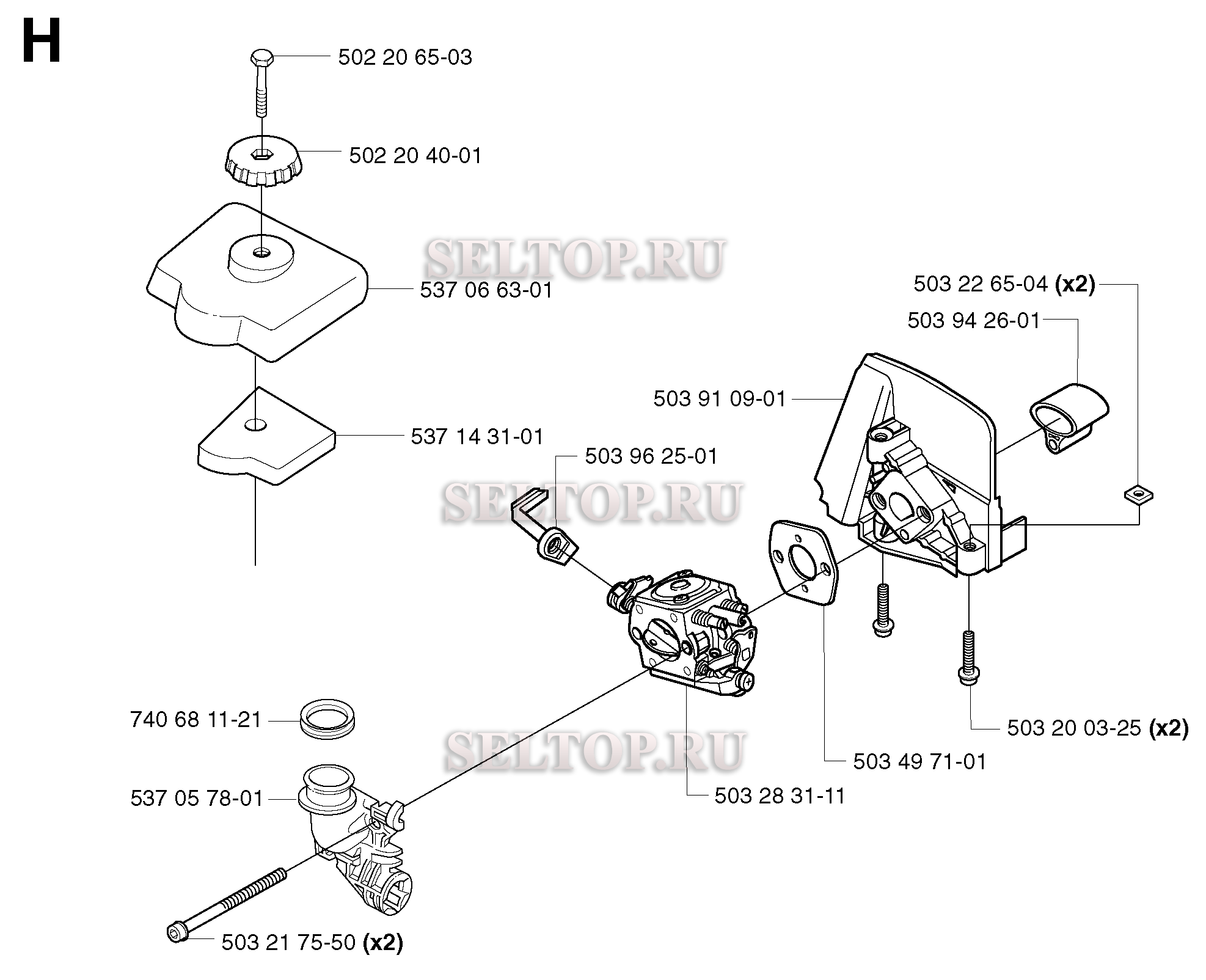 Карбюратор, воздушный фильтр для триммера Husqvarna 326 RX-SERIES (c 2002-02)