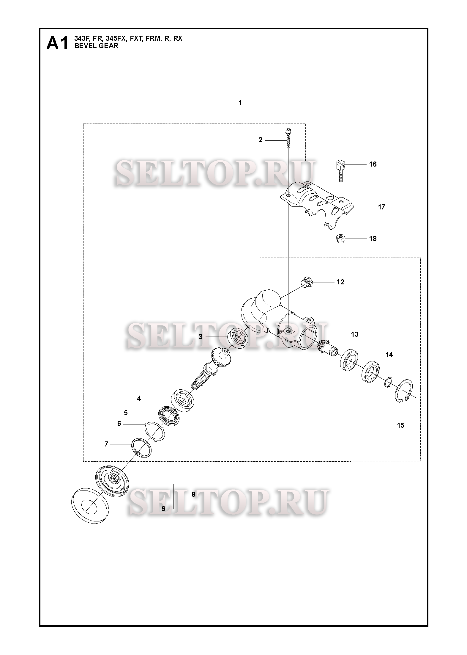 Редуктор для триммера Husqvarna 343 FR (c 2008-05)