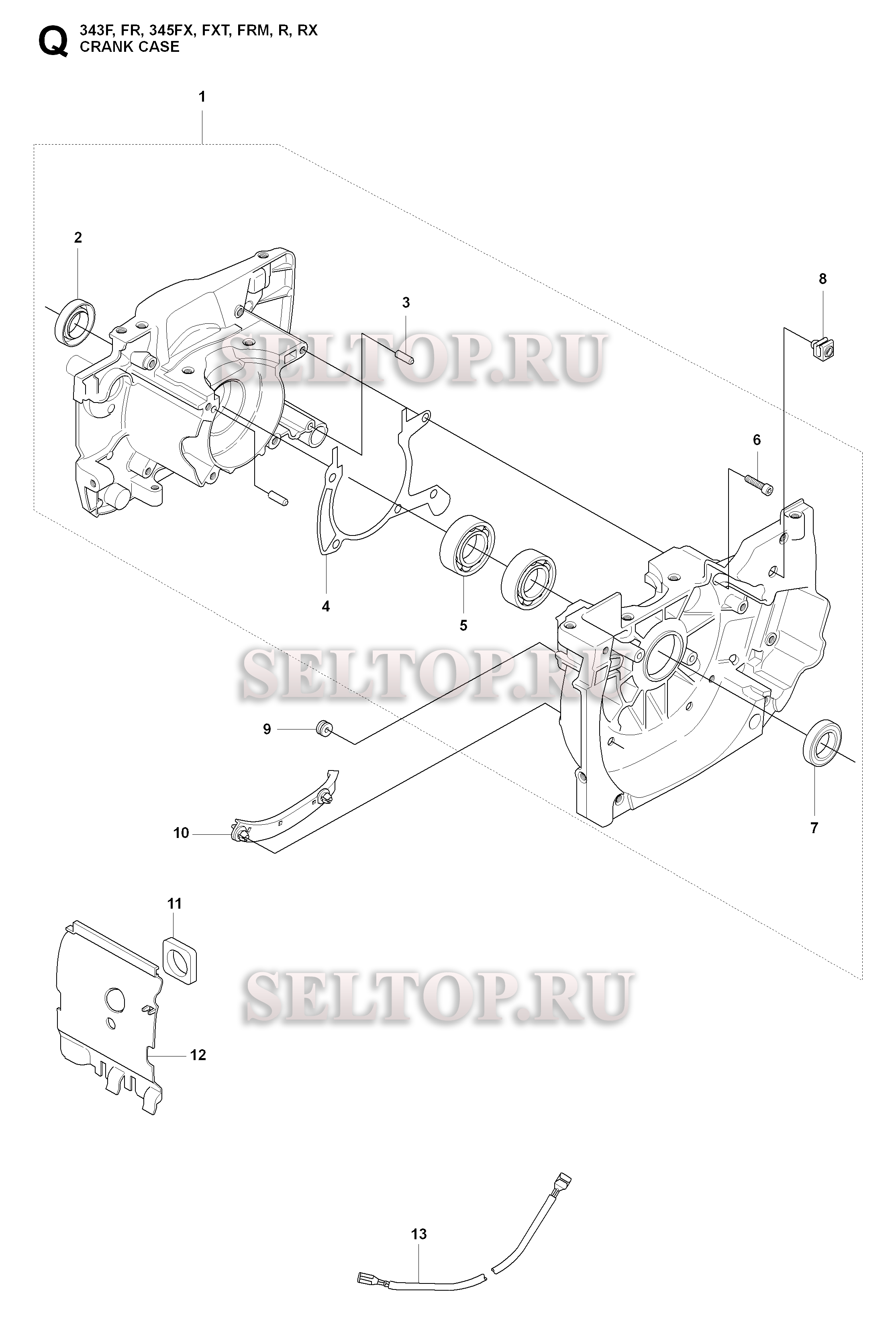 Картер для триммера Husqvarna 343 FR (c 2008-05)