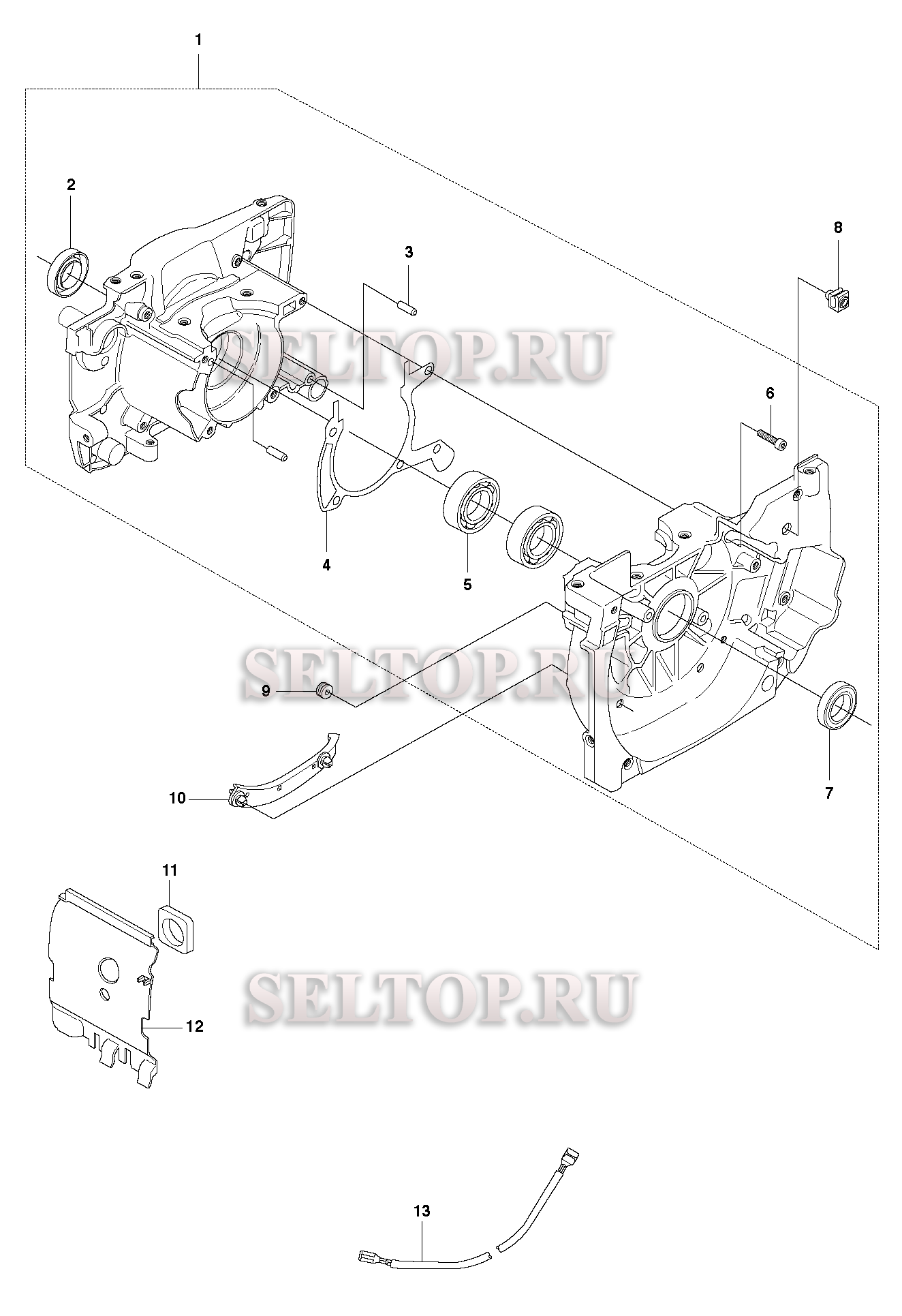 Картер для триммера Husqvarna 343 FR (c 2010-09)