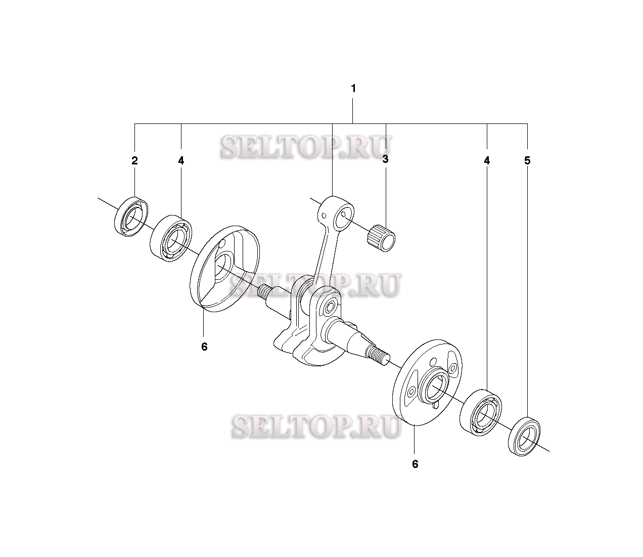 Коленвал для триммера Husqvarna 343 FR (c 2010-09)