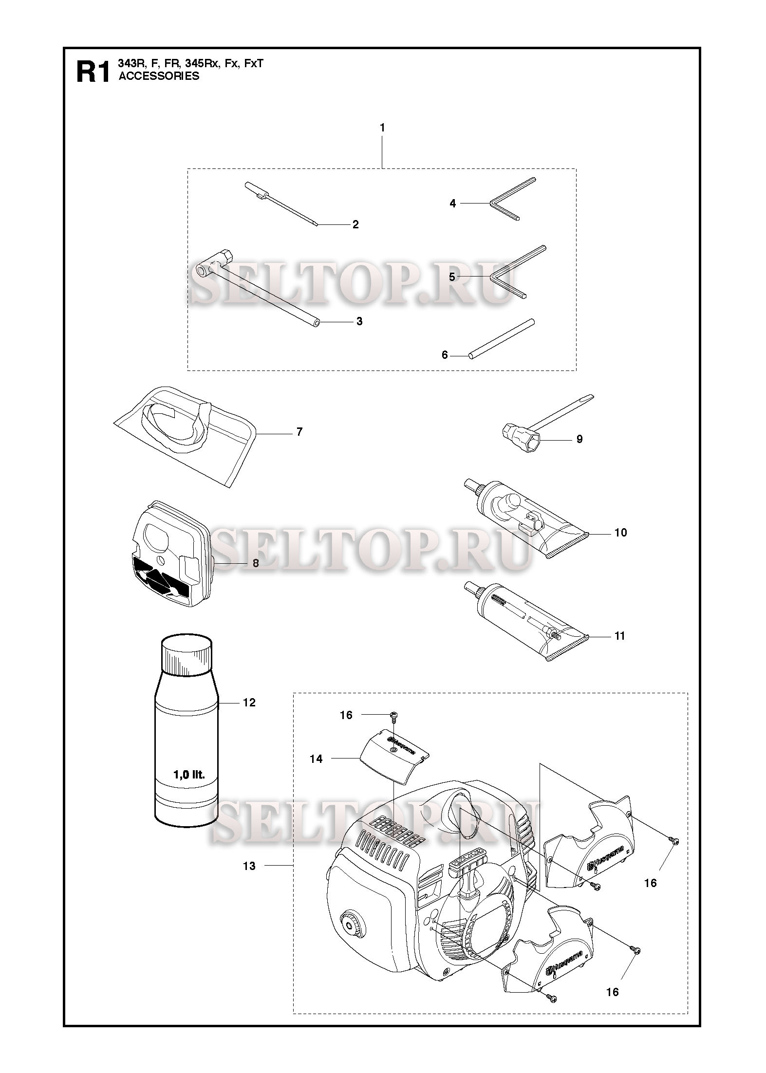 Аксессуары для триммера Husqvarna 343 R (c 2014-12)