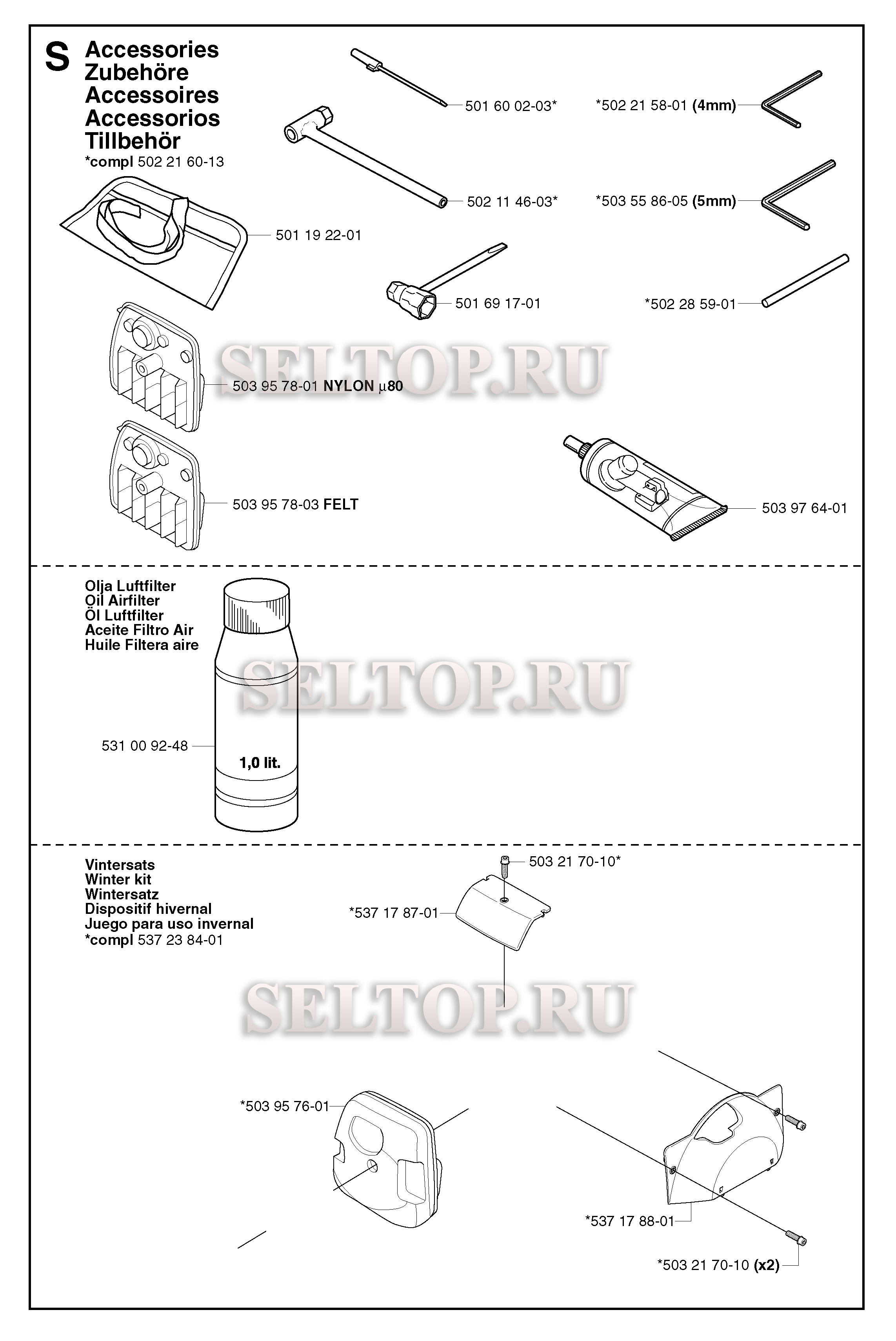 Аксессуары для триммера Husqvarna 343 R (c 2003-05)