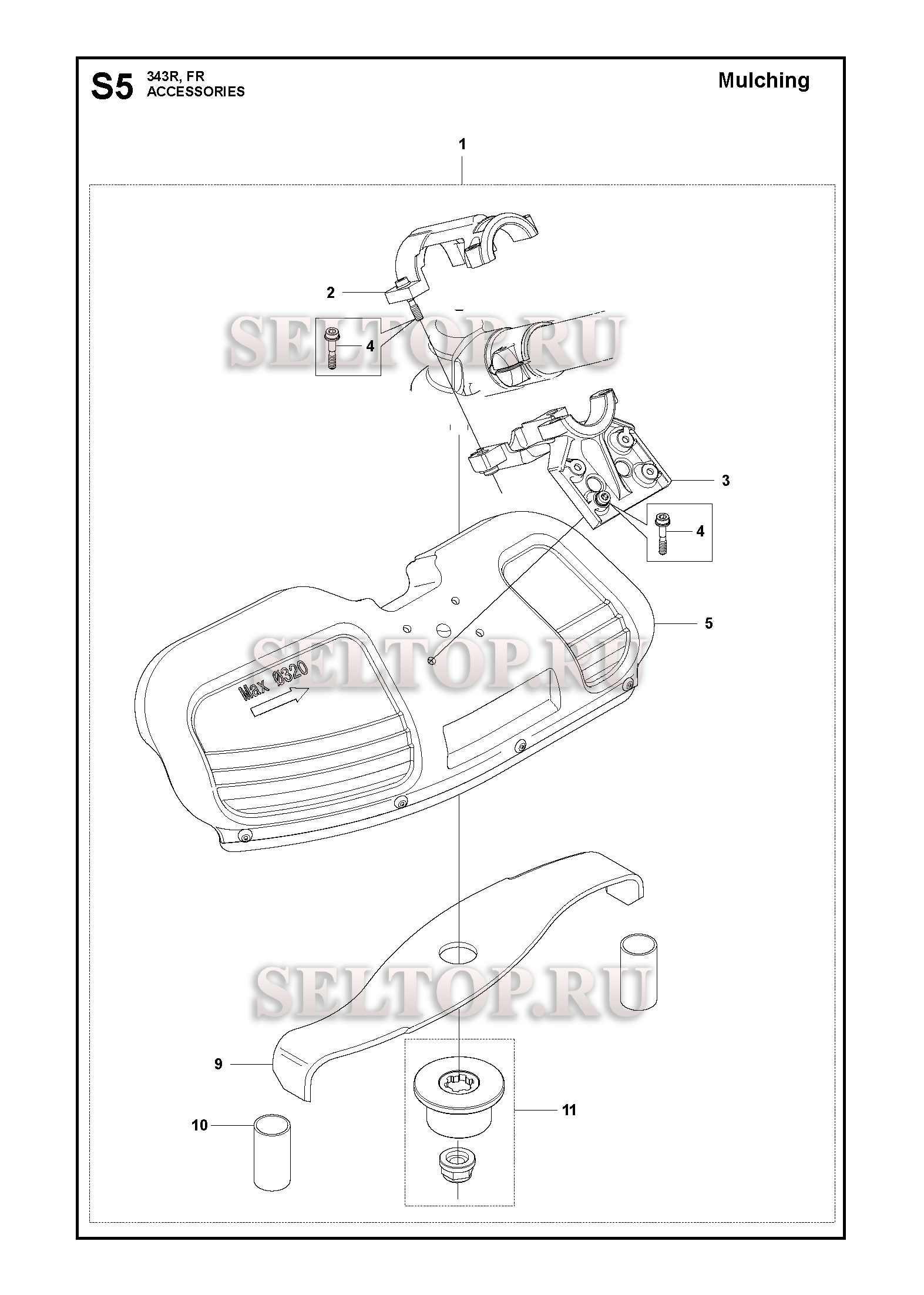 Аксессуары (вариант 5) для триммера Husqvarna 343 R (c 2010-09)