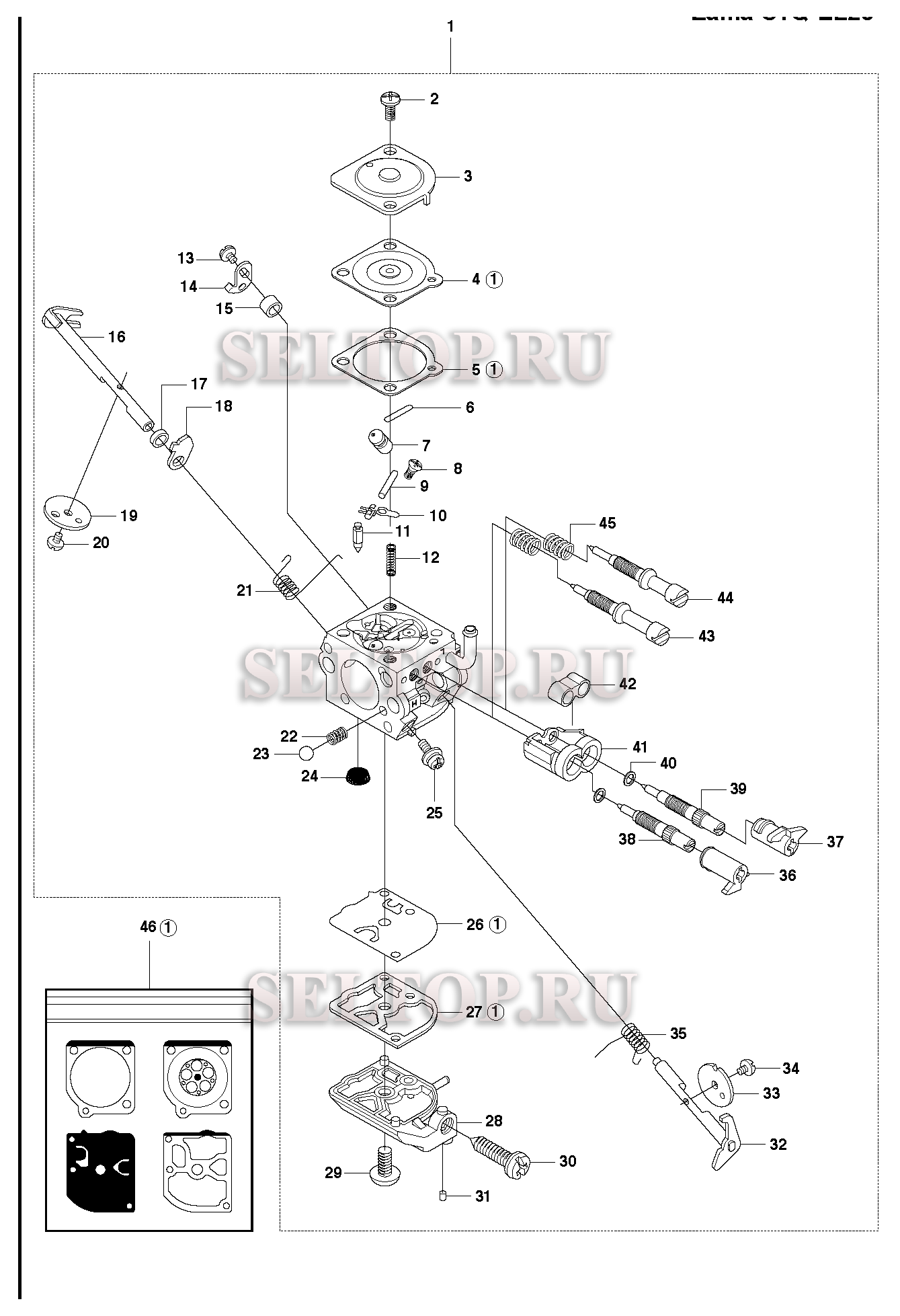 Карбюратор для триммера Husqvarna 343 R (c 2010-09)