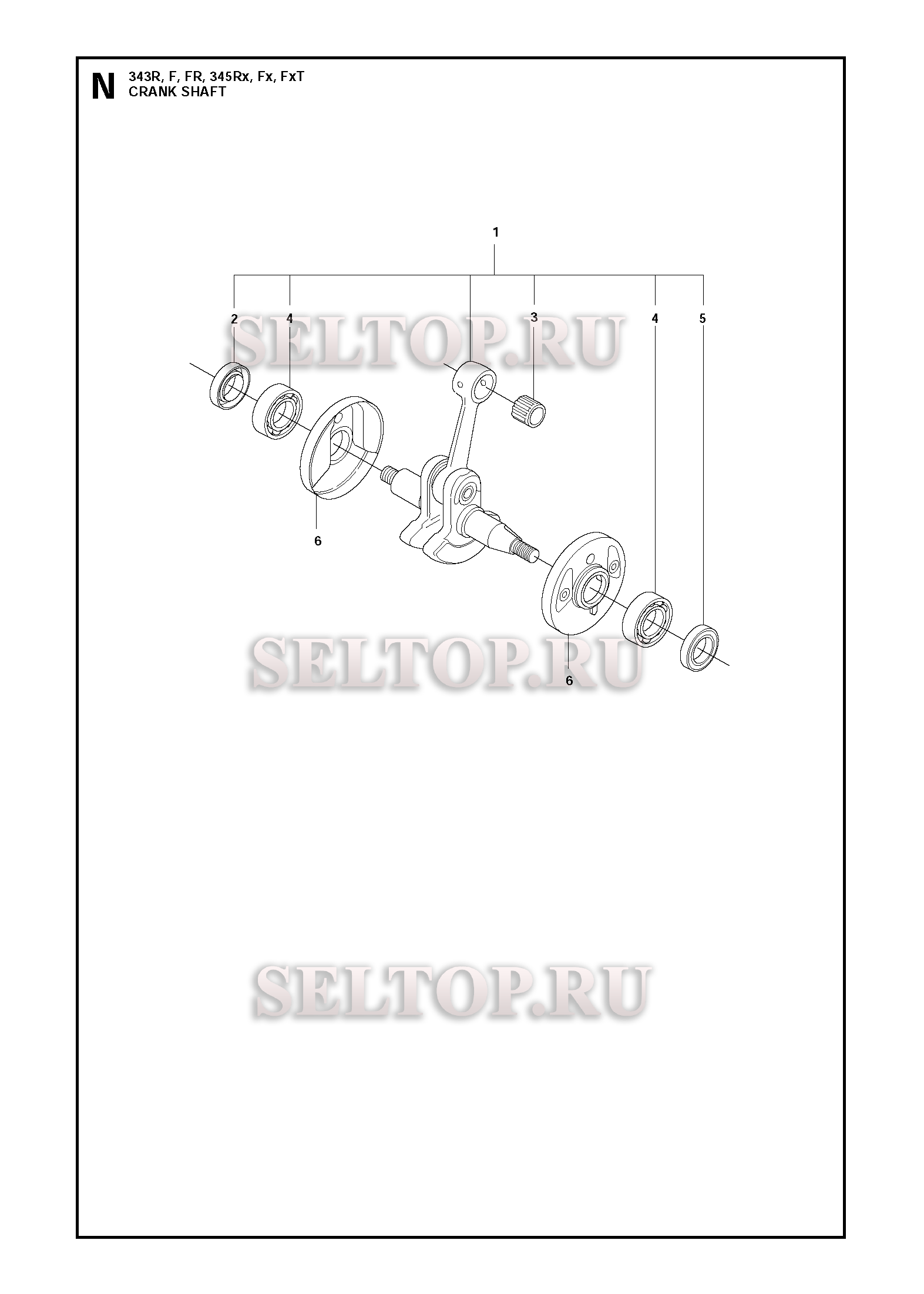Коленвал для триммера Husqvarna 345 FXT (c 2011-02)
