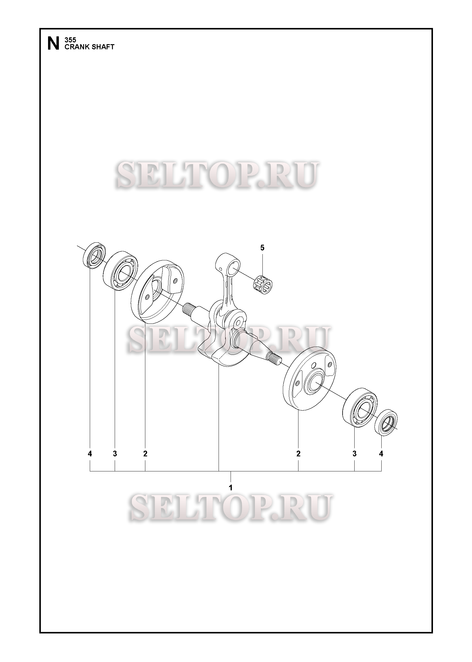 Коленвал для триммера Husqvarna 355 FX (c 2014-12)