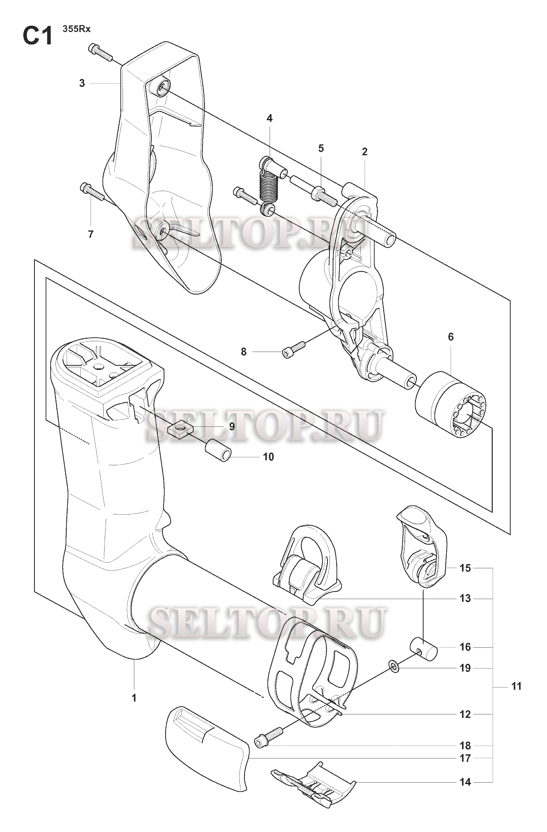 Кронштейн рукоятки для триммера Husqvarna 355 RX (c 2008-07)