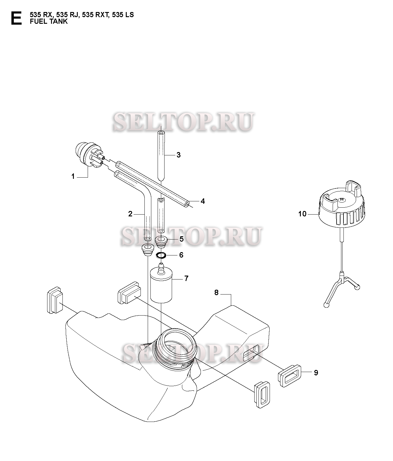 Топливный бак для триммера Husqvarna 535 RJ