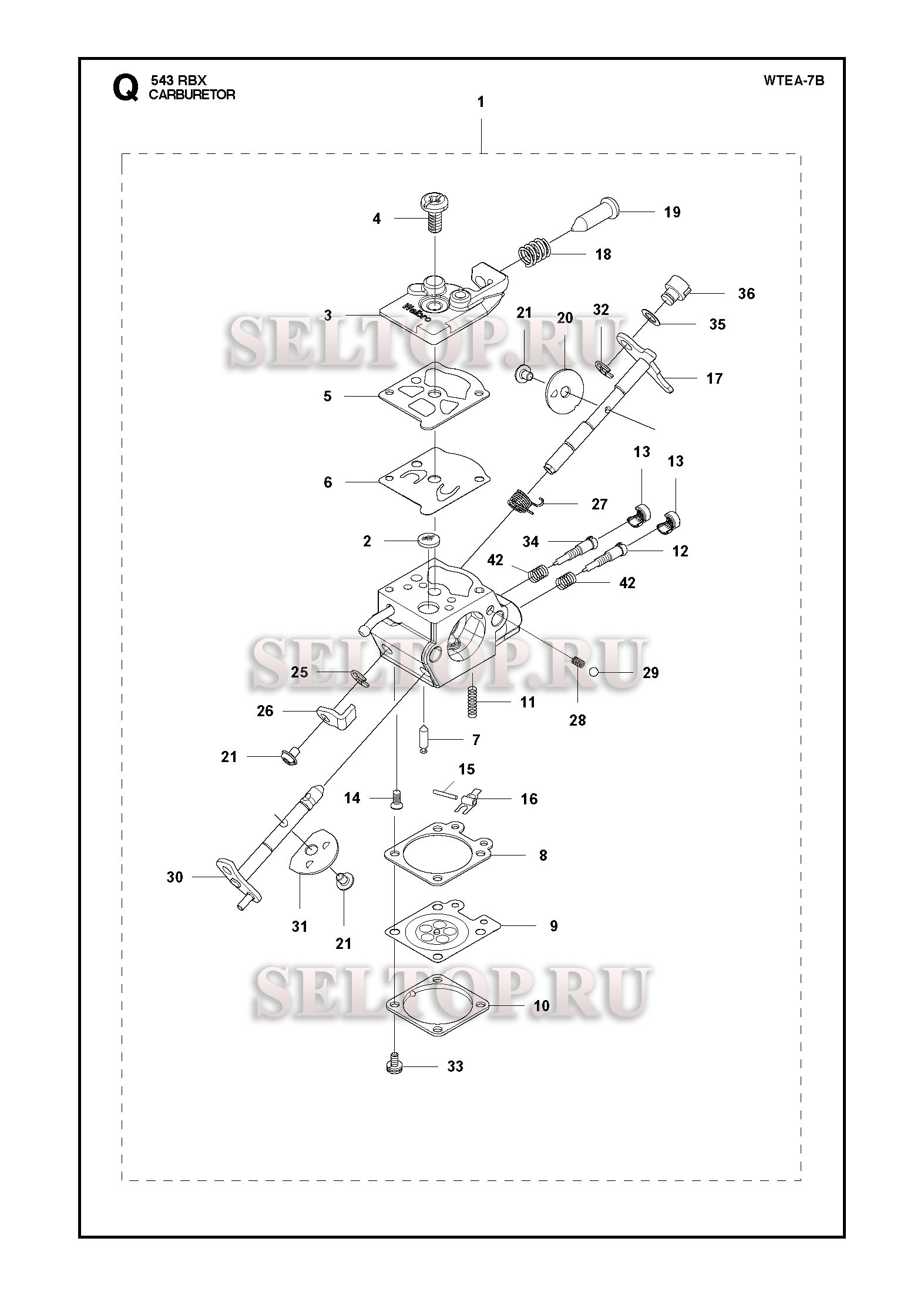 Карбюратор для триммера Husqvarna 543 RBX (c 2013-02)