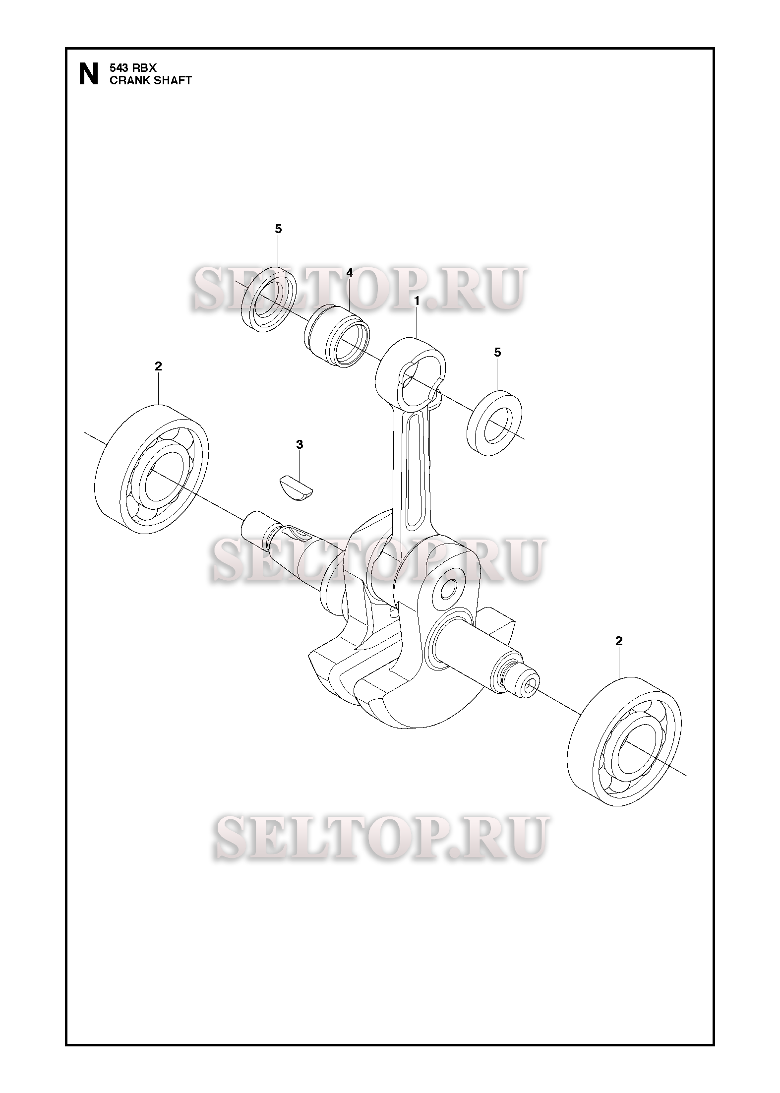 Коленвал для триммера Husqvarna 543 RBX (c 2013-02)