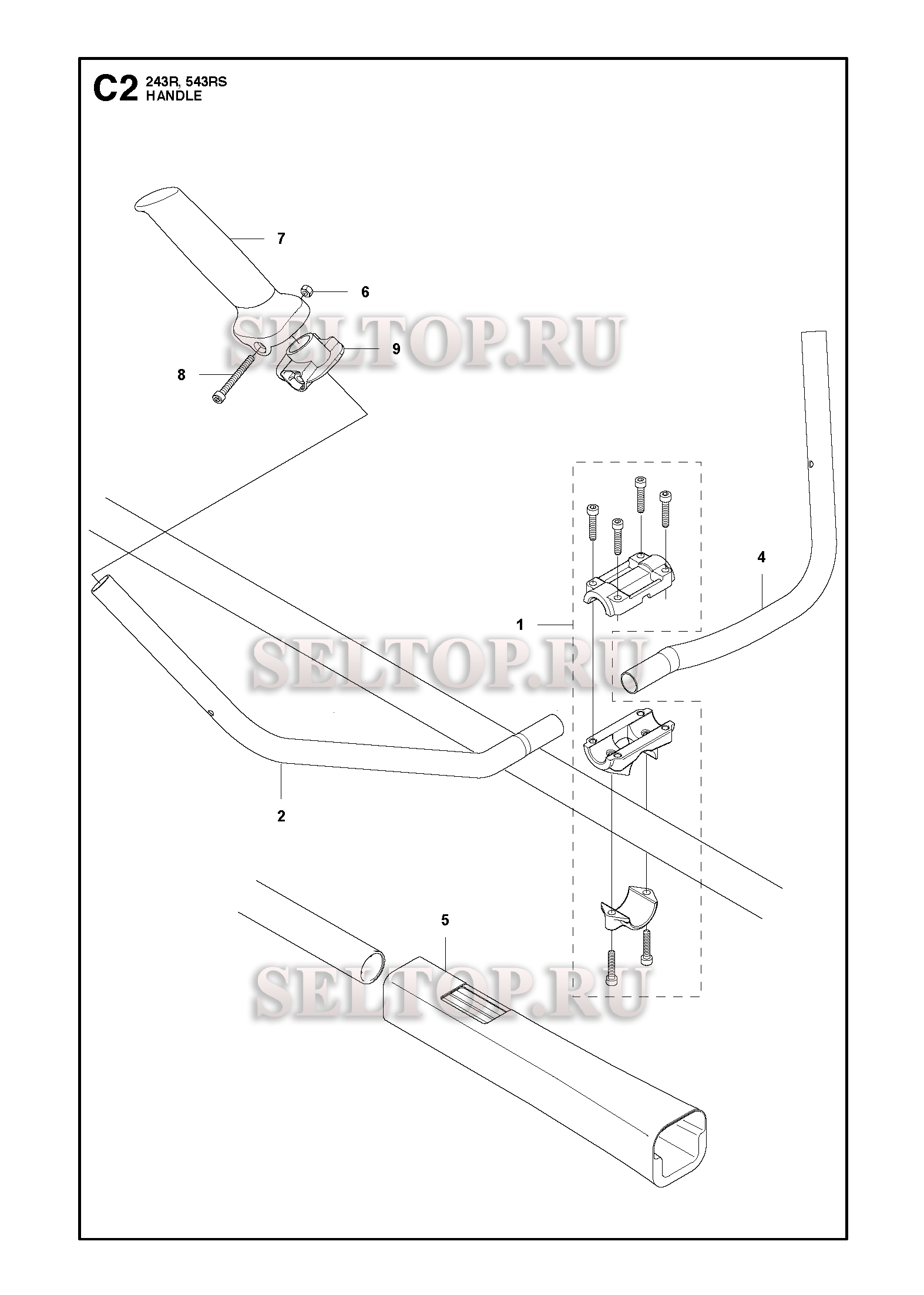 Ручка для триммера Husqvarna 543 RS (c 2011-08)