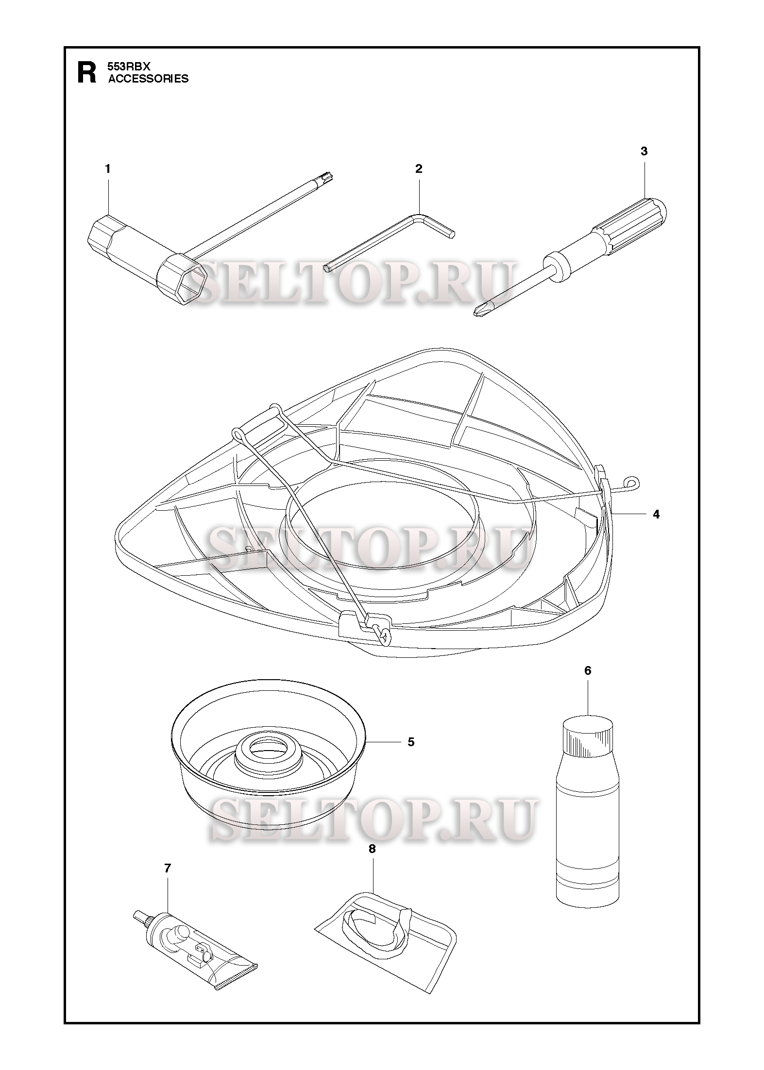 Аксессуары для триммера Husqvarna 553 RBX (c 2012-08)
