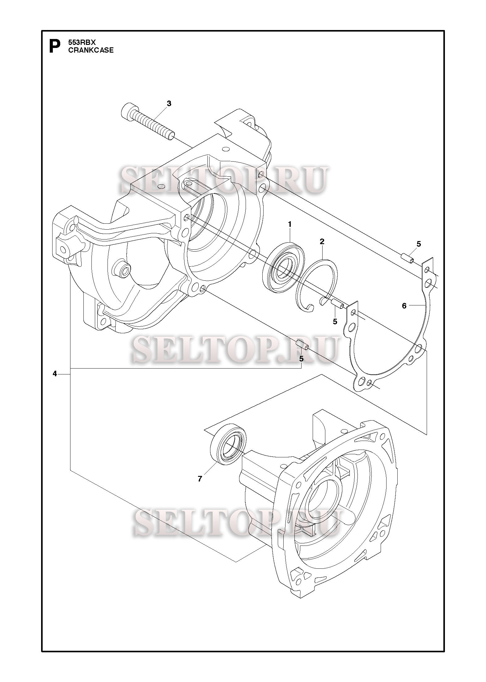 Картер для триммера Husqvarna 553 RBX (c 2012-08)