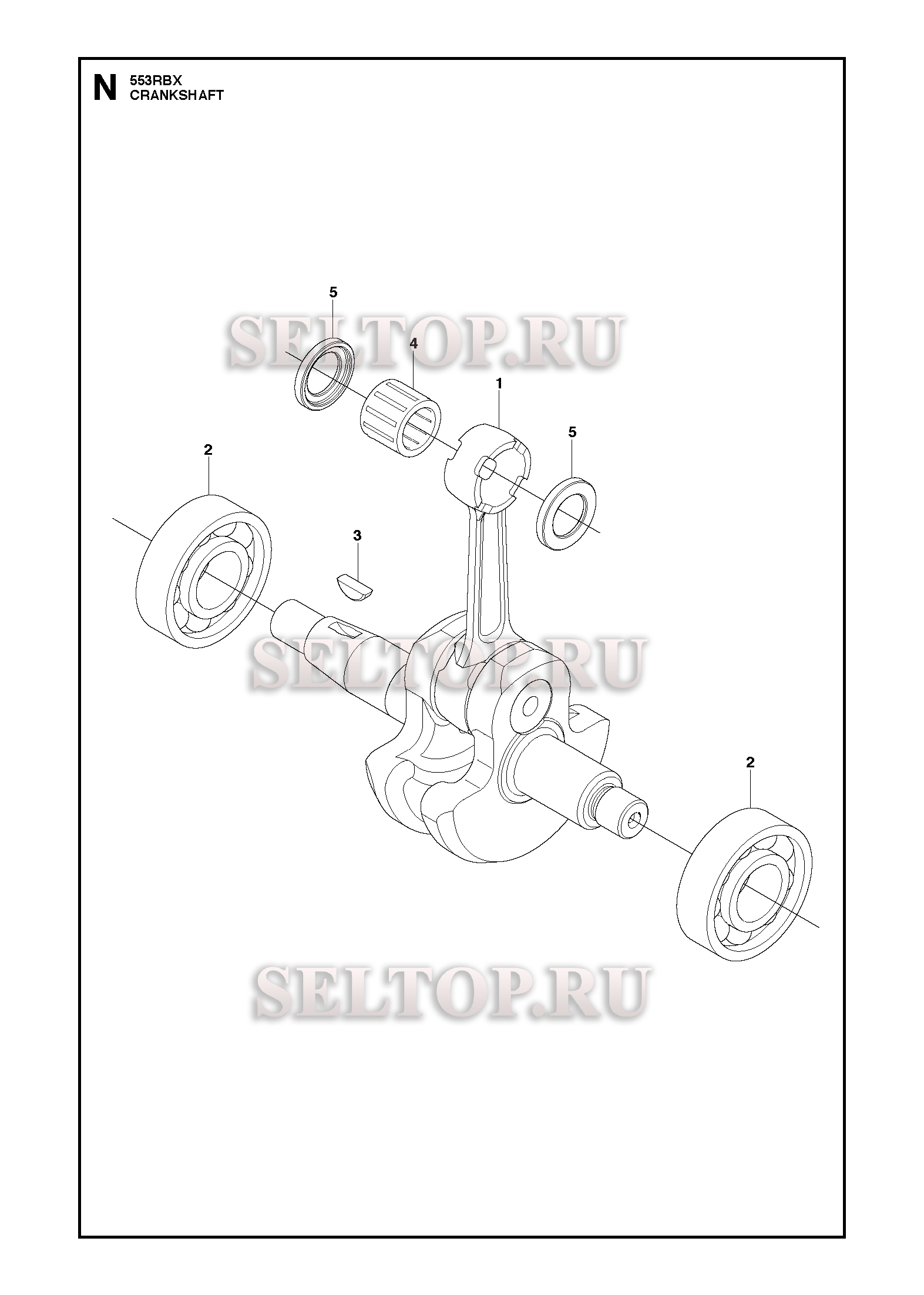 Коленвал для триммера Husqvarna 553 RBX (c 2012-08)