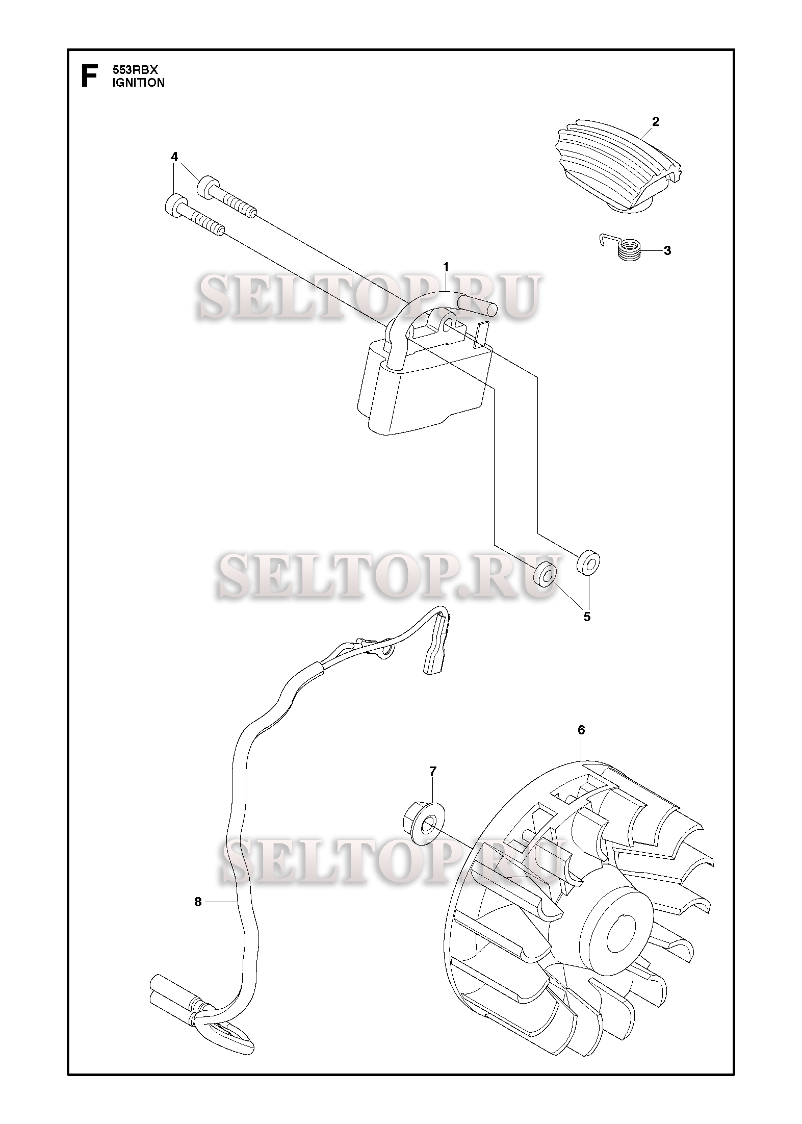 Зажигание для триммера Husqvarna 553 RBX (c 2012-08)