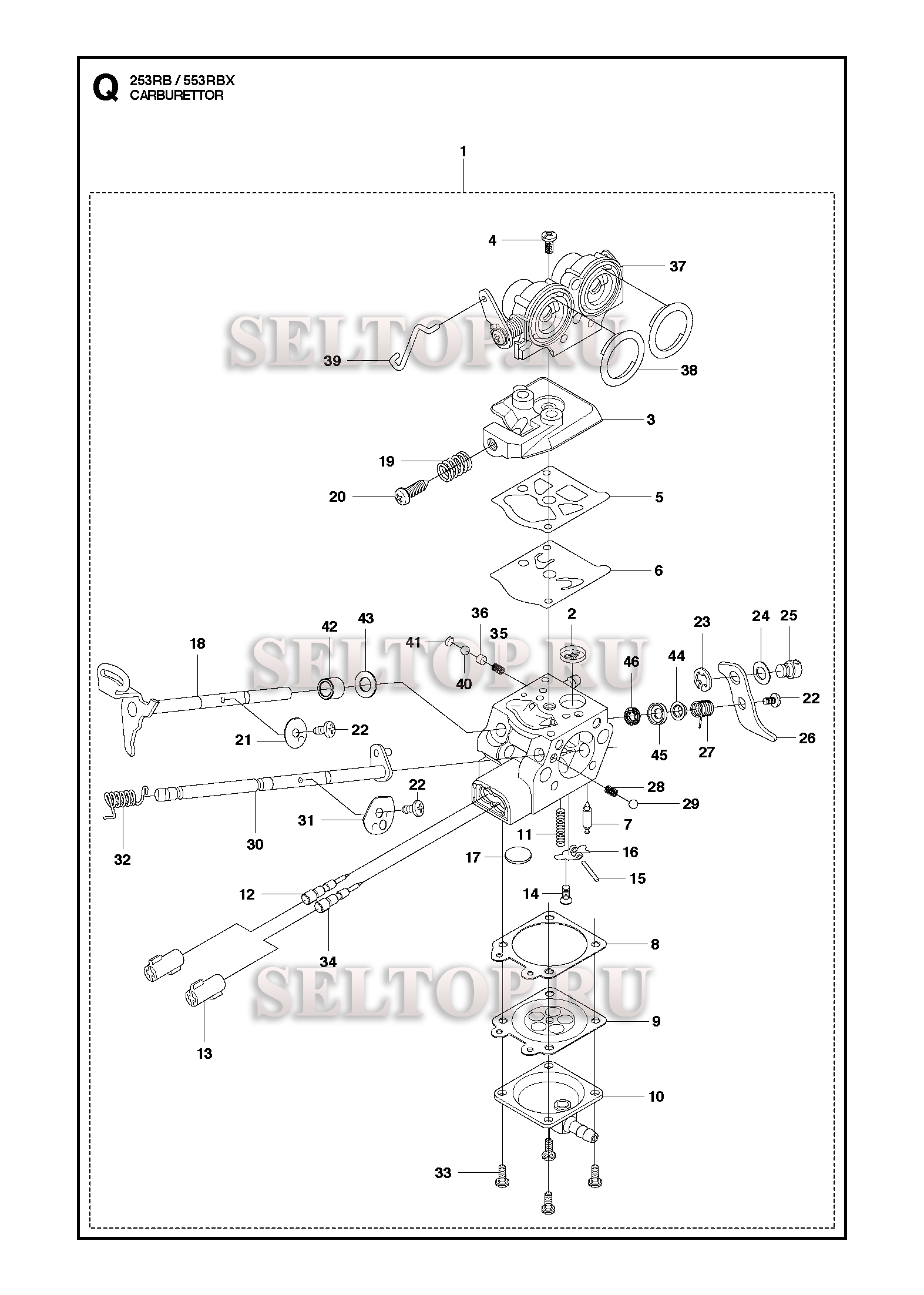 Карбюратор для триммера Husqvarna 553 RBX (c 2018-02)