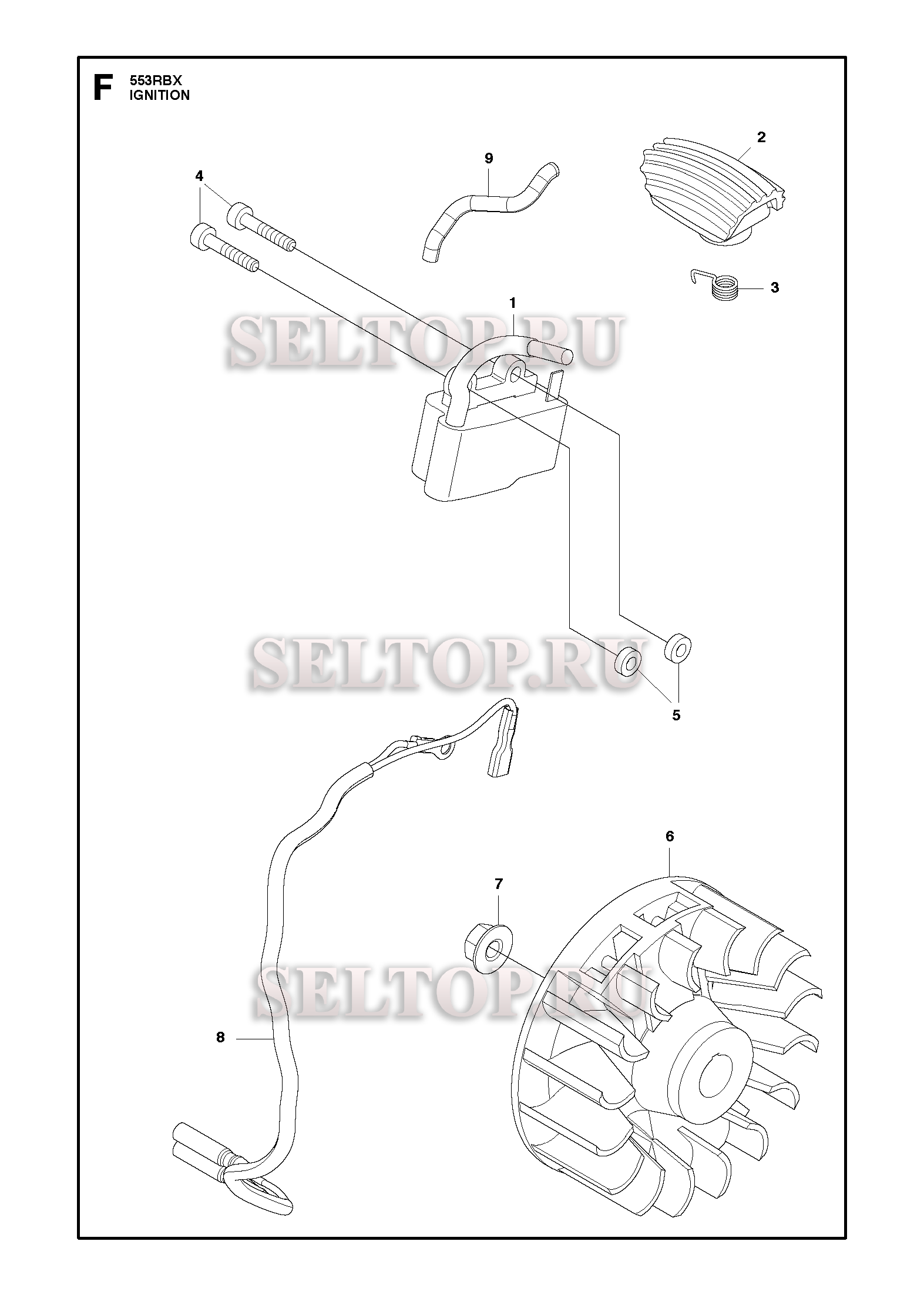 Зажигание для триммера Husqvarna 553 RBX (c 2018-06)