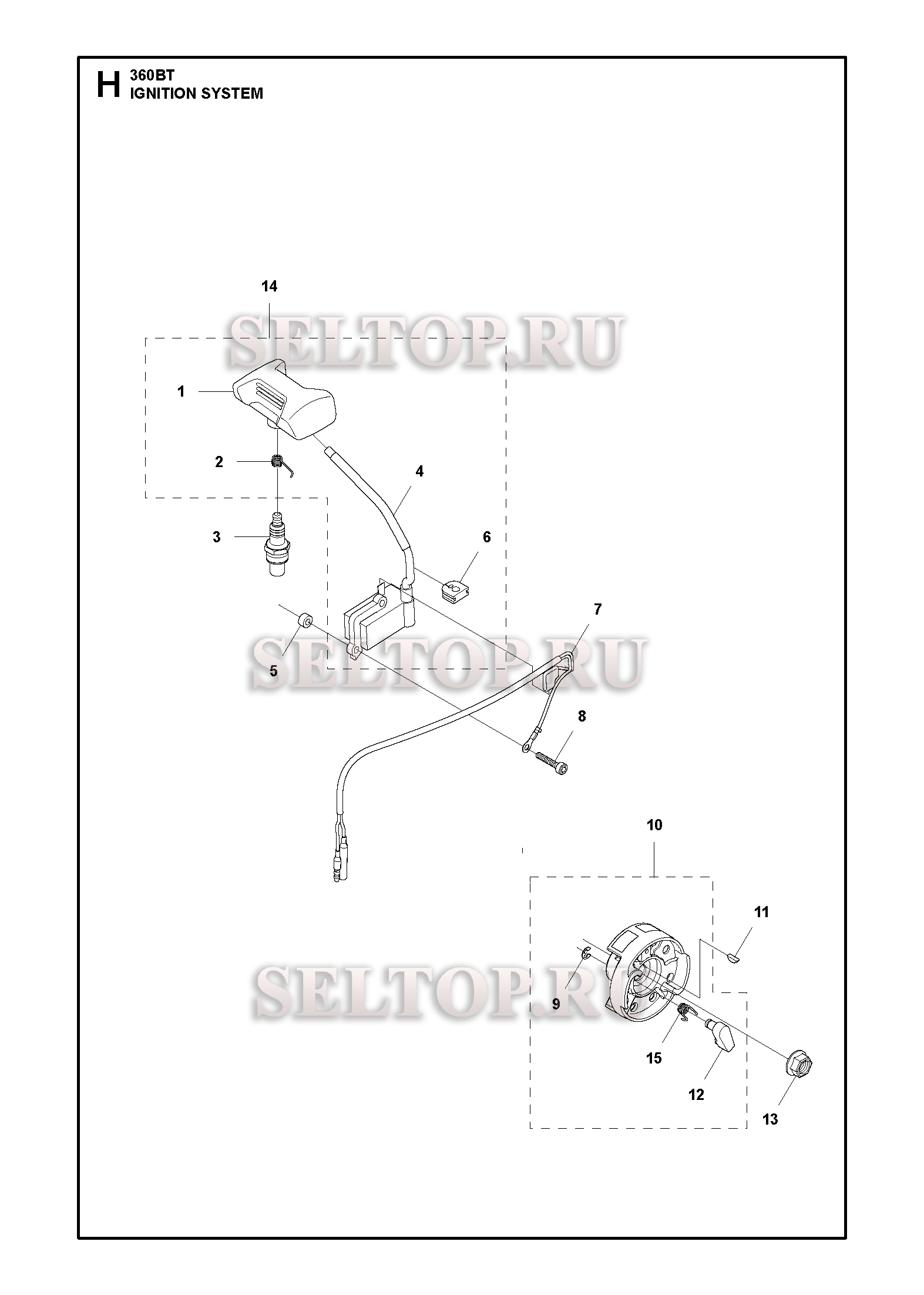 Зажигание для воздуходувки Husqvarna 360 BT
