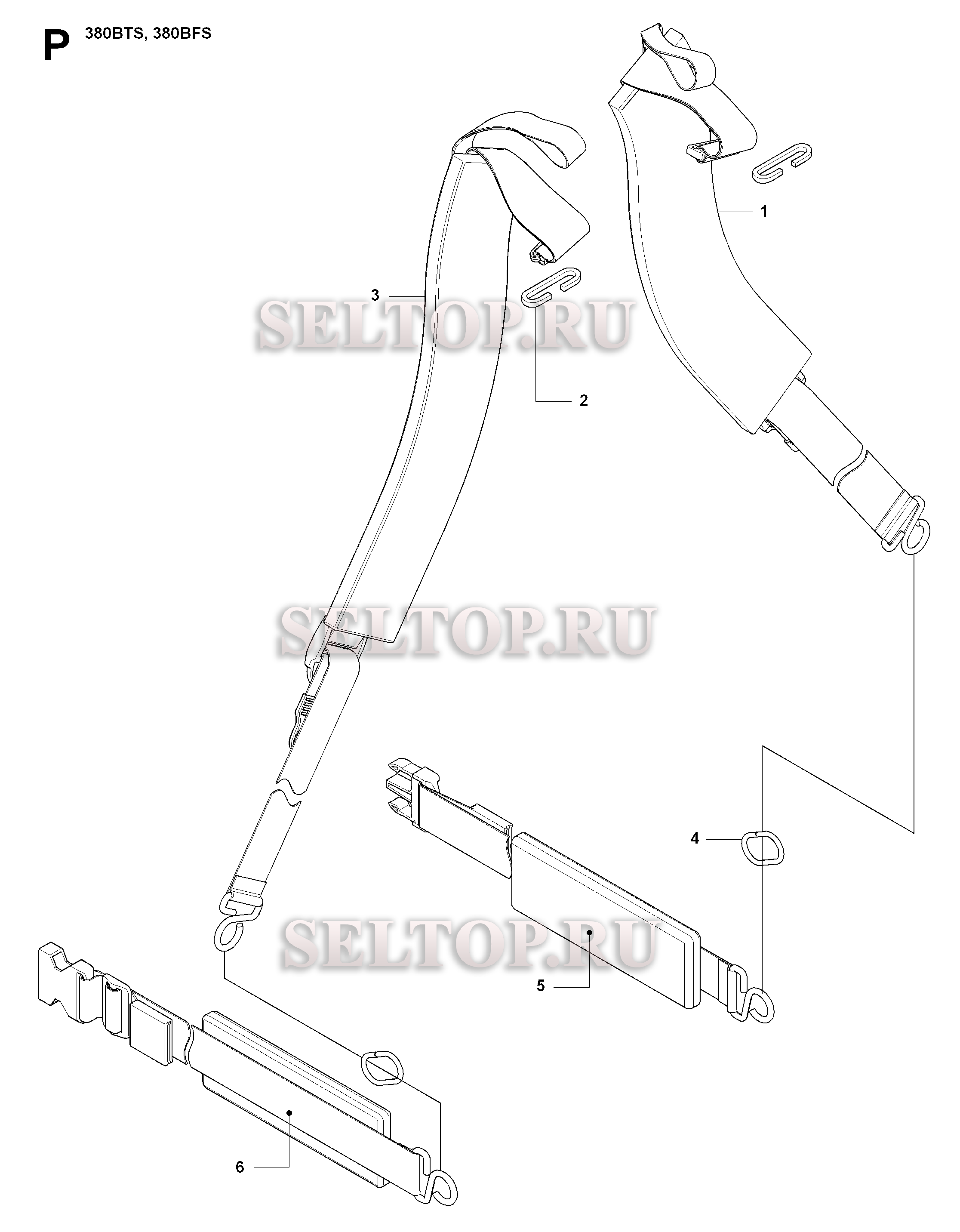 Подвесная система для воздуходувки Husqvarna 380 BFS (с 2009-03)