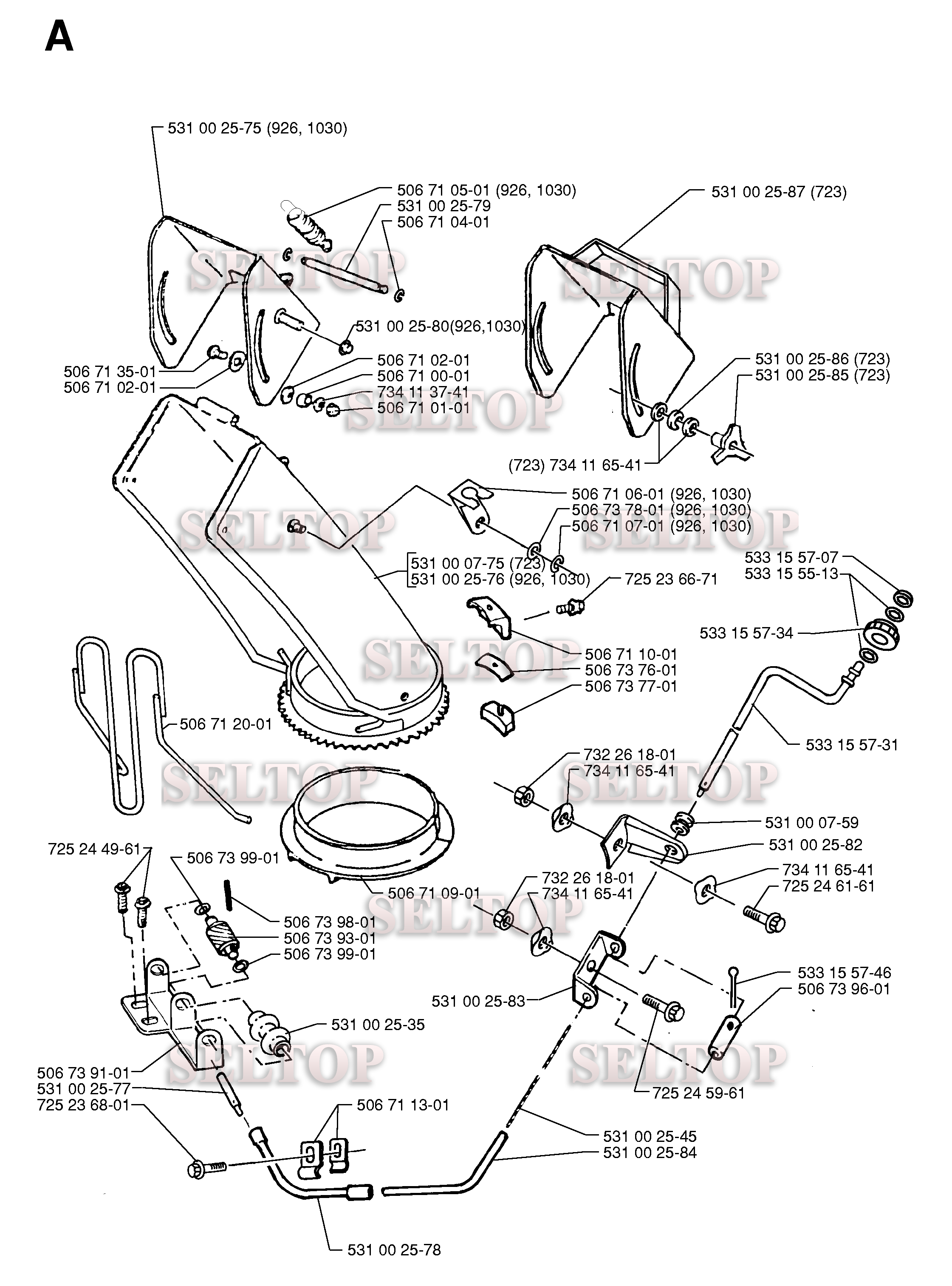 Панель управления, привод разгрузочного желоба для Хускварна 10-30 (с 1996-12)