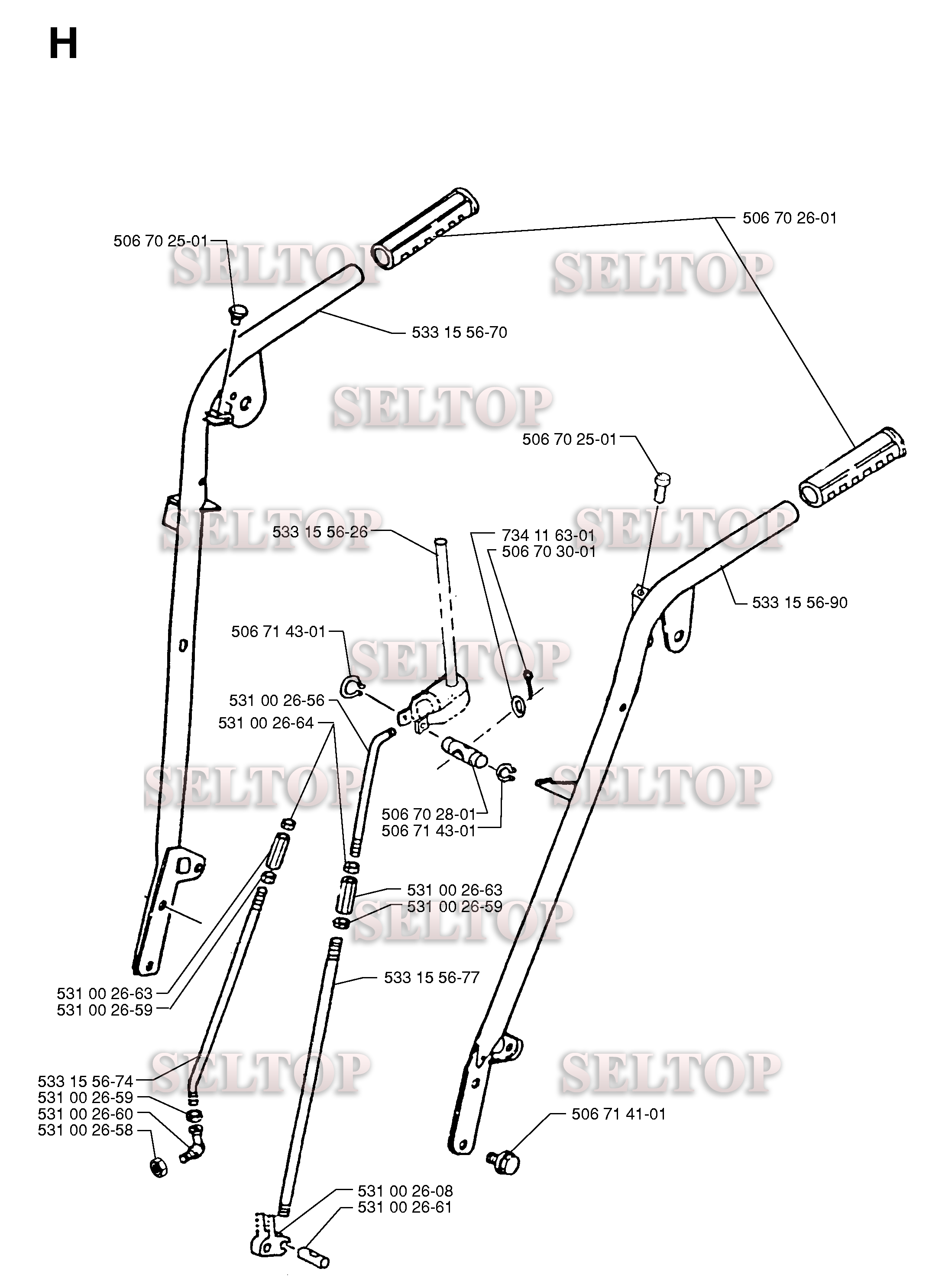 Ручки управления для Хускварна 10-30 (с 1996-12)