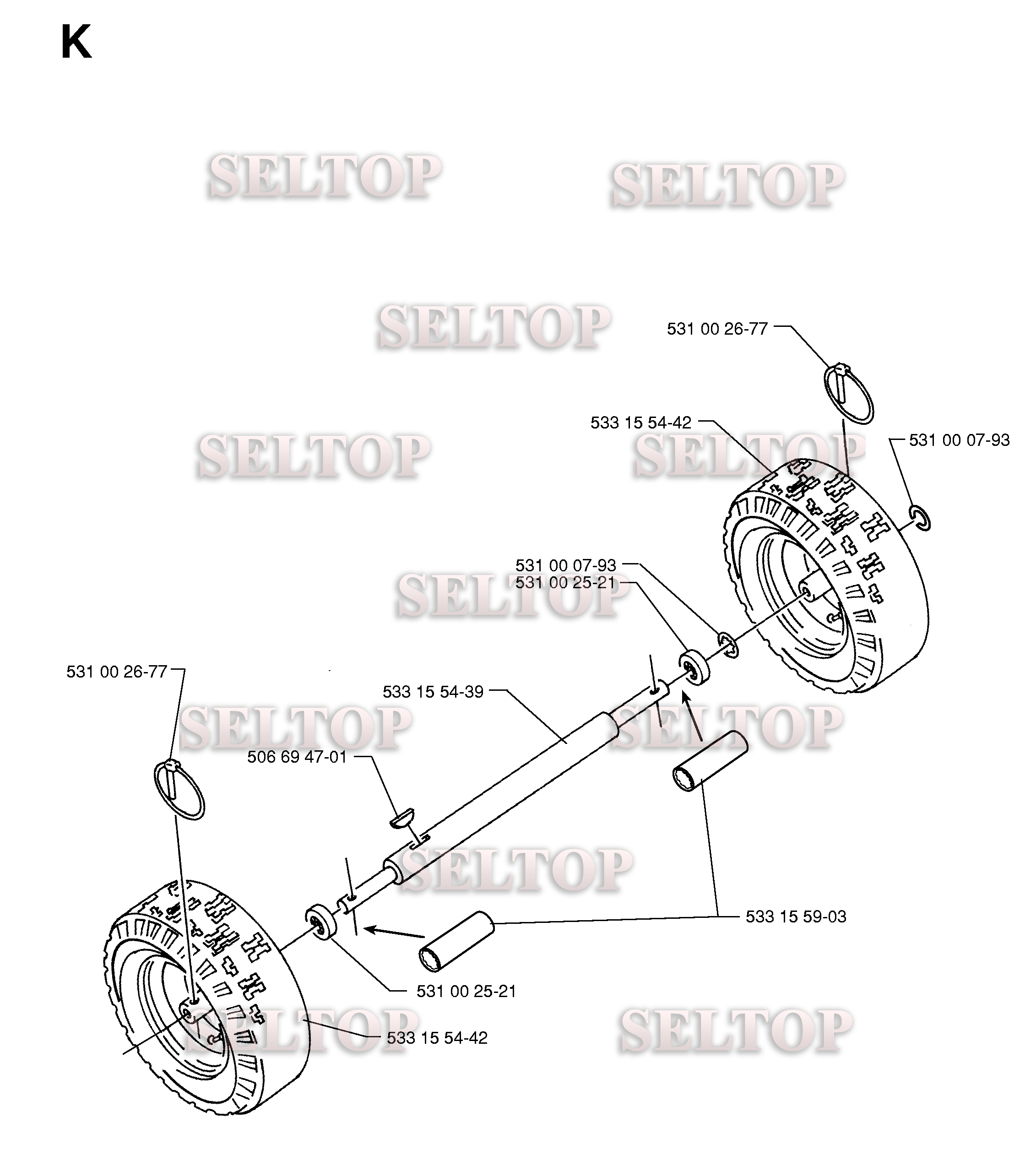 Колеса для Хускварна 10-30 (с 1996-12)